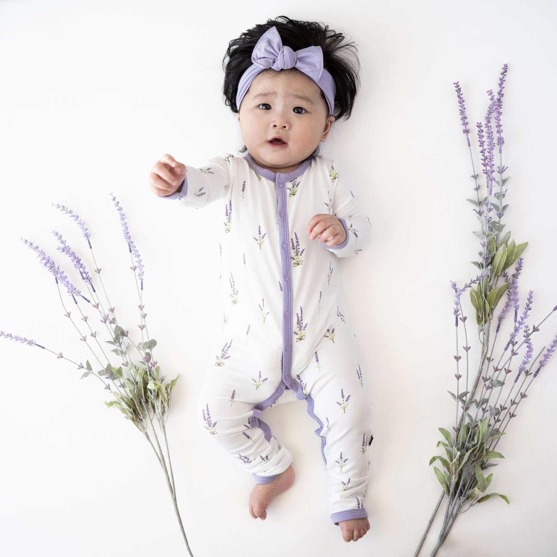 Kyte Baby Snap Romper Romper in Lavender