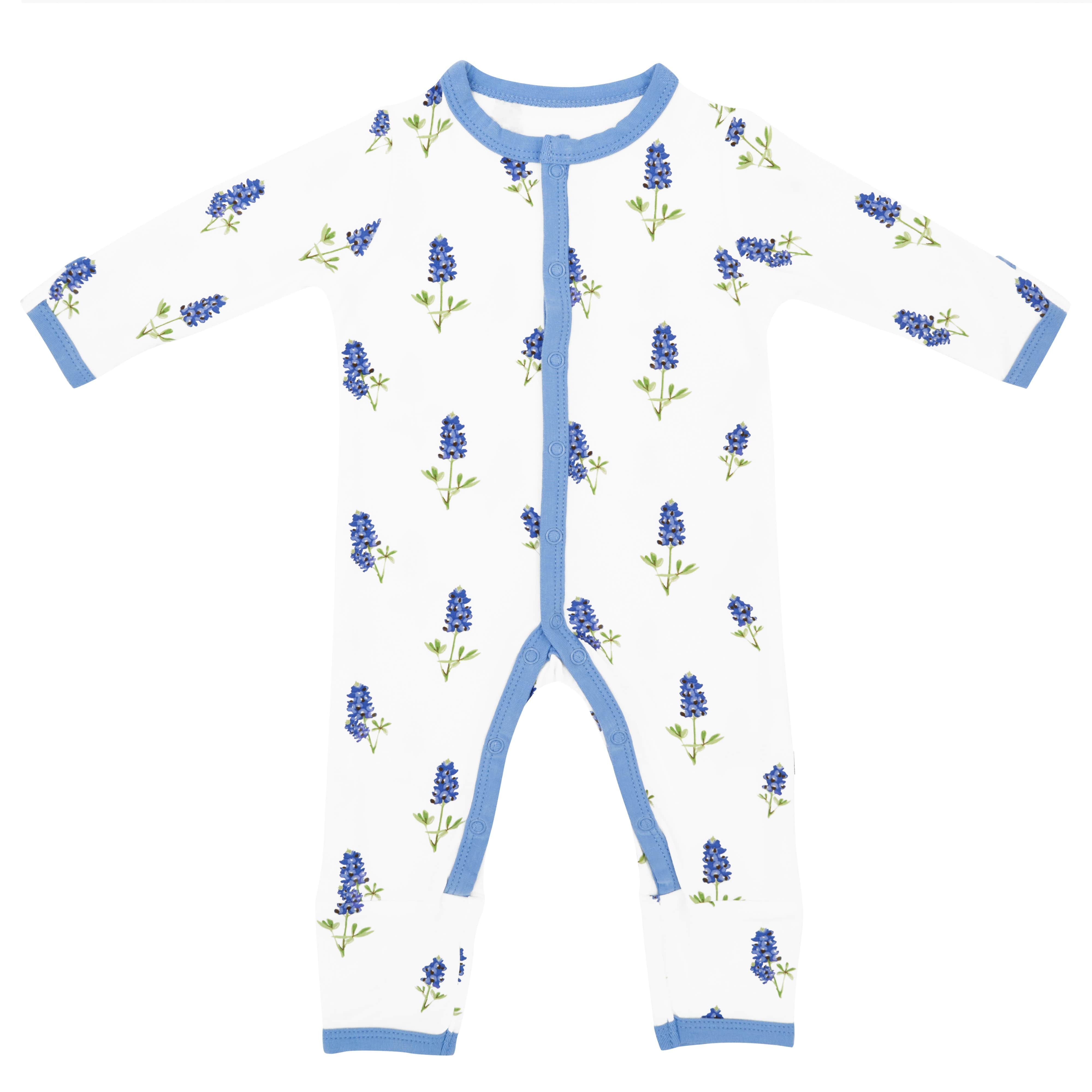 Kyte BABY Snap Romper Romper in Periwinkle Bluebonnet