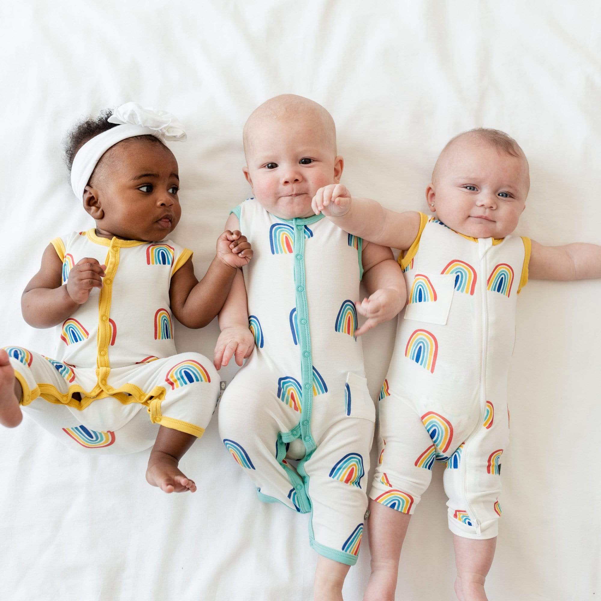 Kyte BABY Snap Sleeveless Romper Printed Sleeveless Romper in Pineapple Rainbow