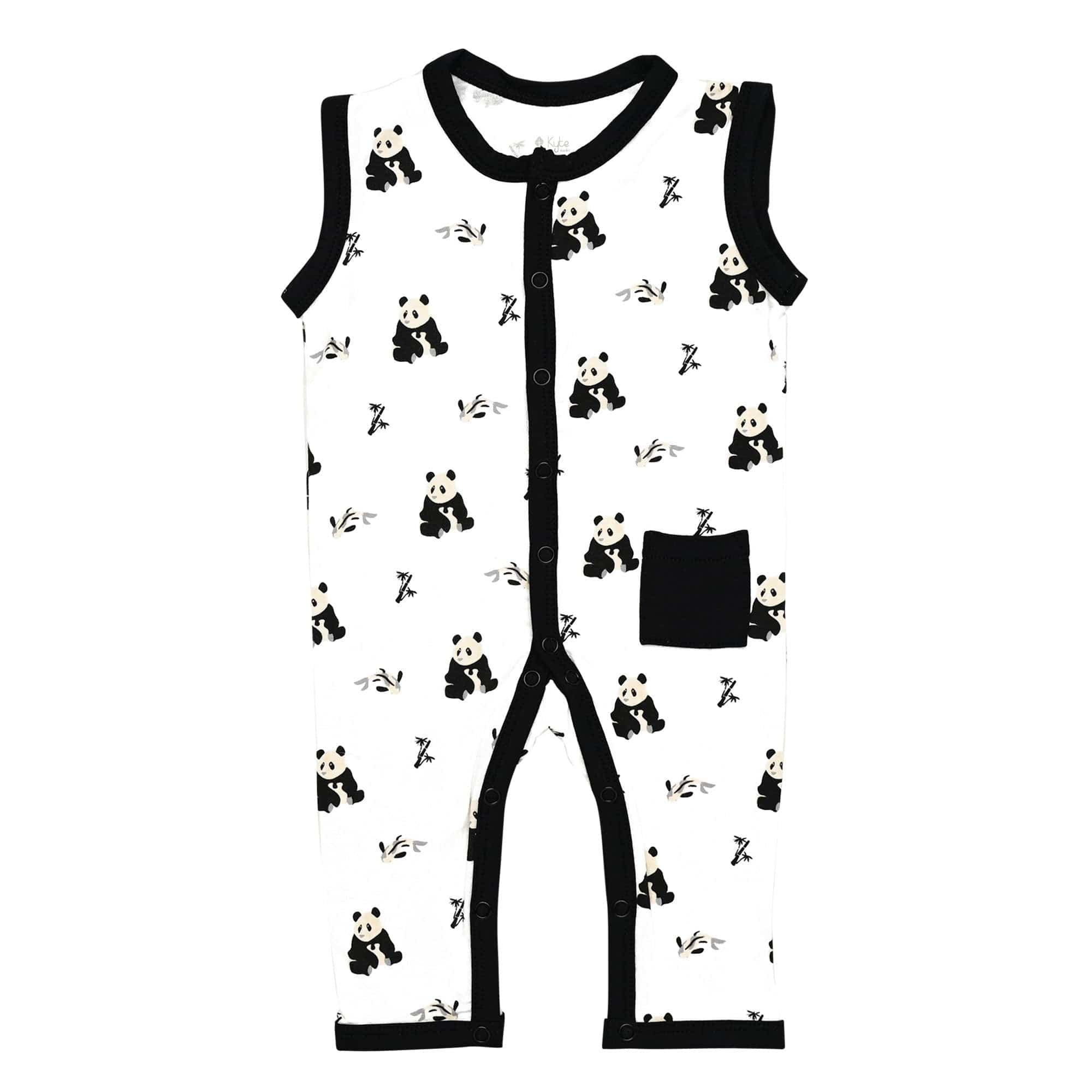 Kyte BABY Snap Sleeveless Romper Sleeveless Romper in Black and White Zen