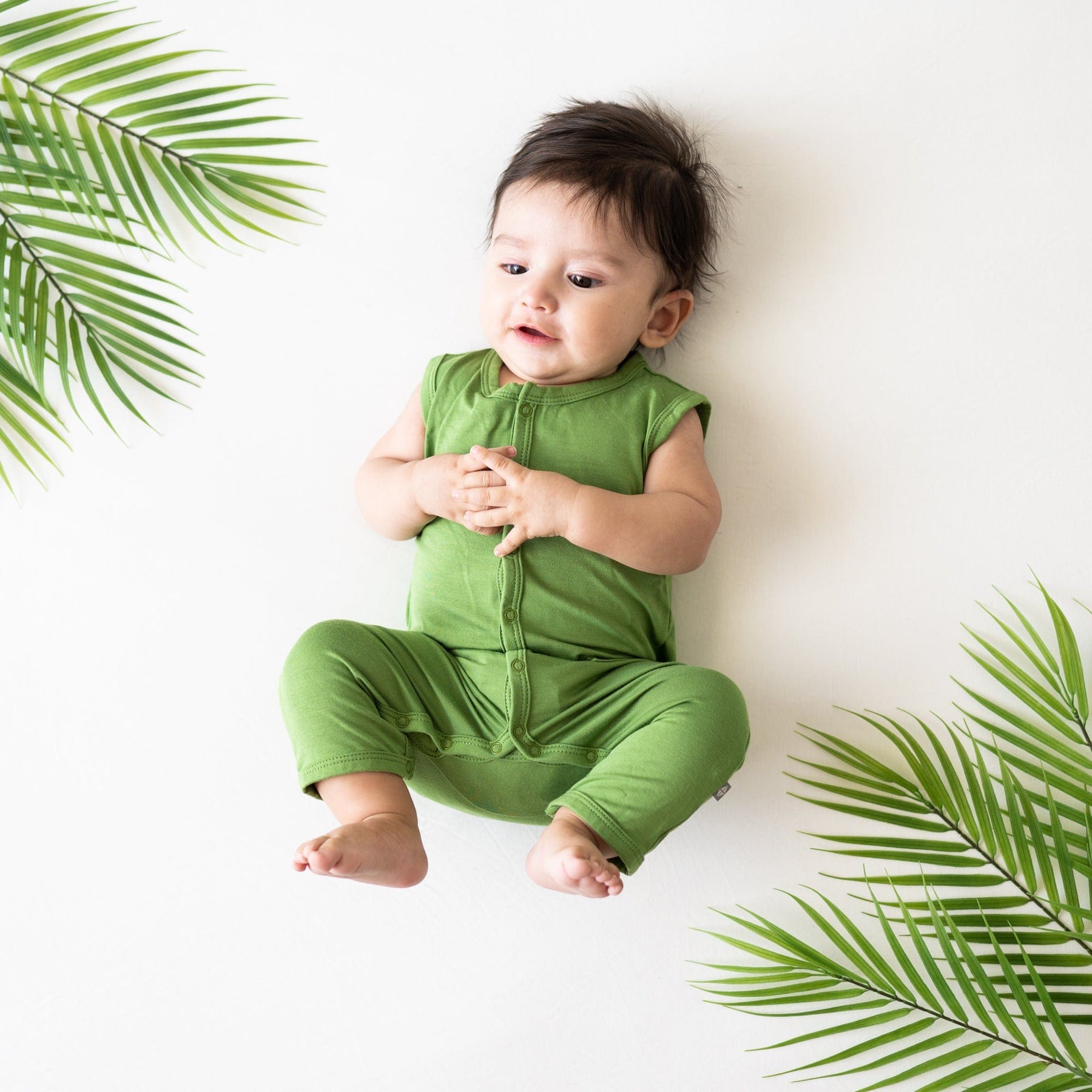 Kyte BABY Snap Sleeveless Romper Sleeveless Romper in Palm