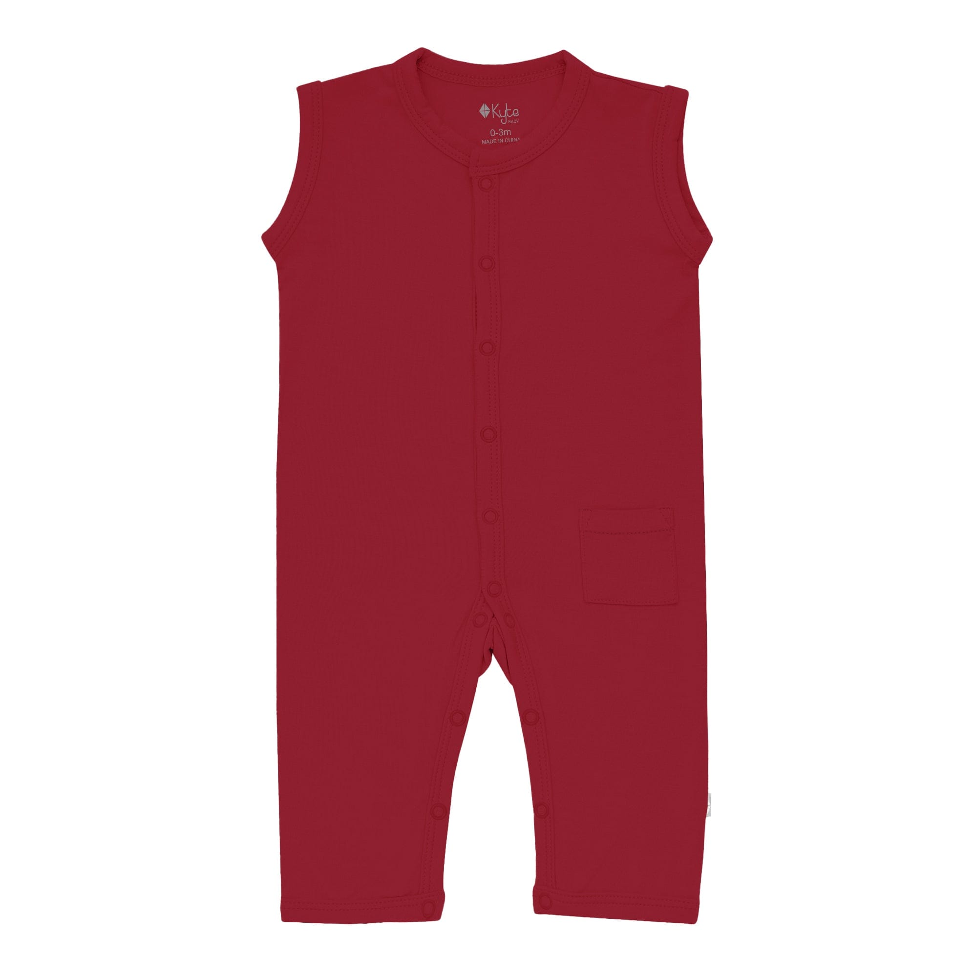 Kyte BABY Snap Sleeveless Romper Sleeveless Romper in Ruby