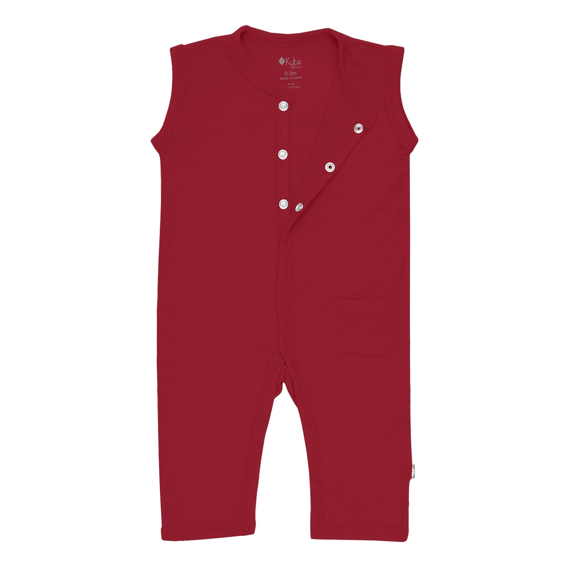 Kyte BABY Snap Sleeveless Romper Sleeveless Romper in Ruby