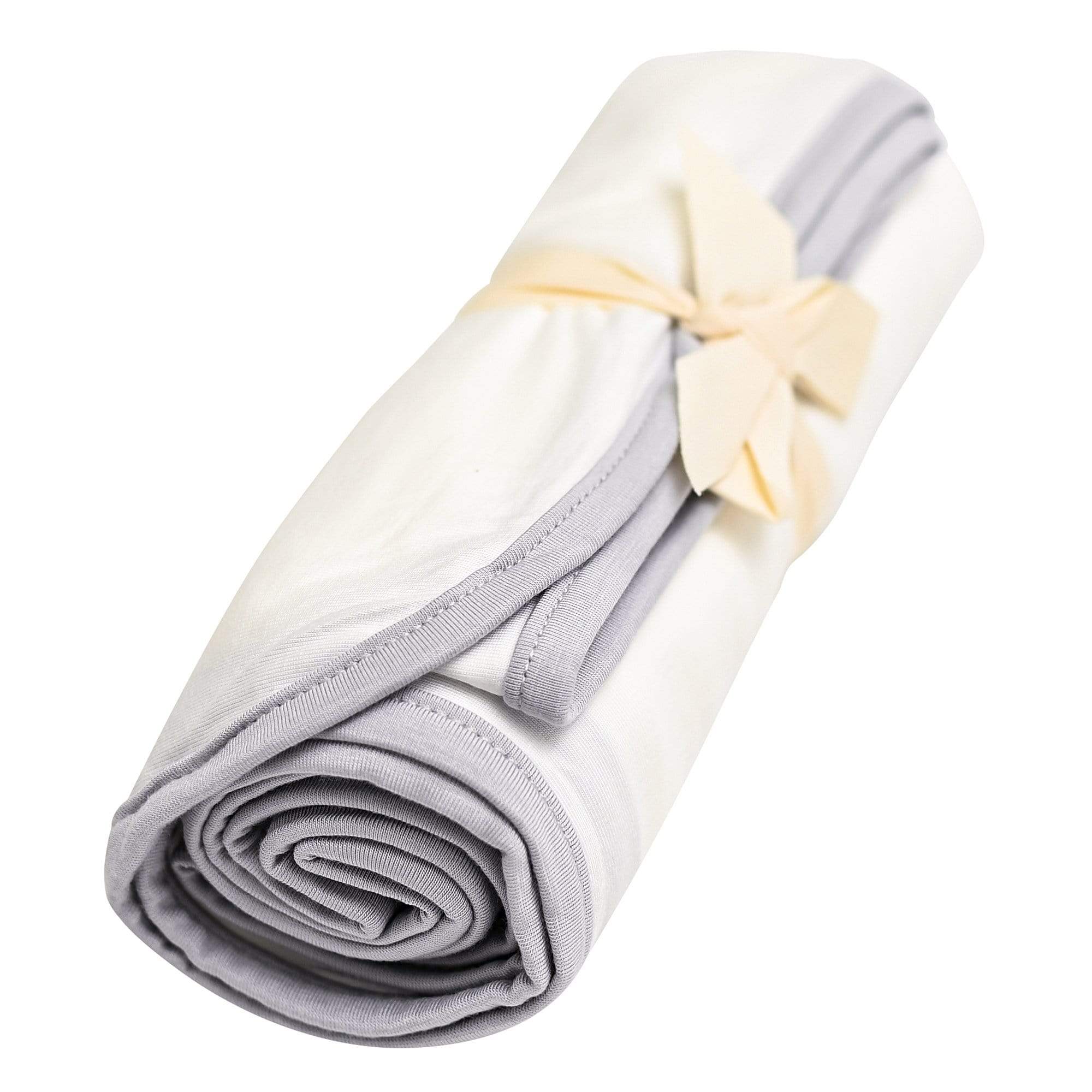 Kyte Baby bamboo infant Swaddling Blanket in Cloud with Storm Trim