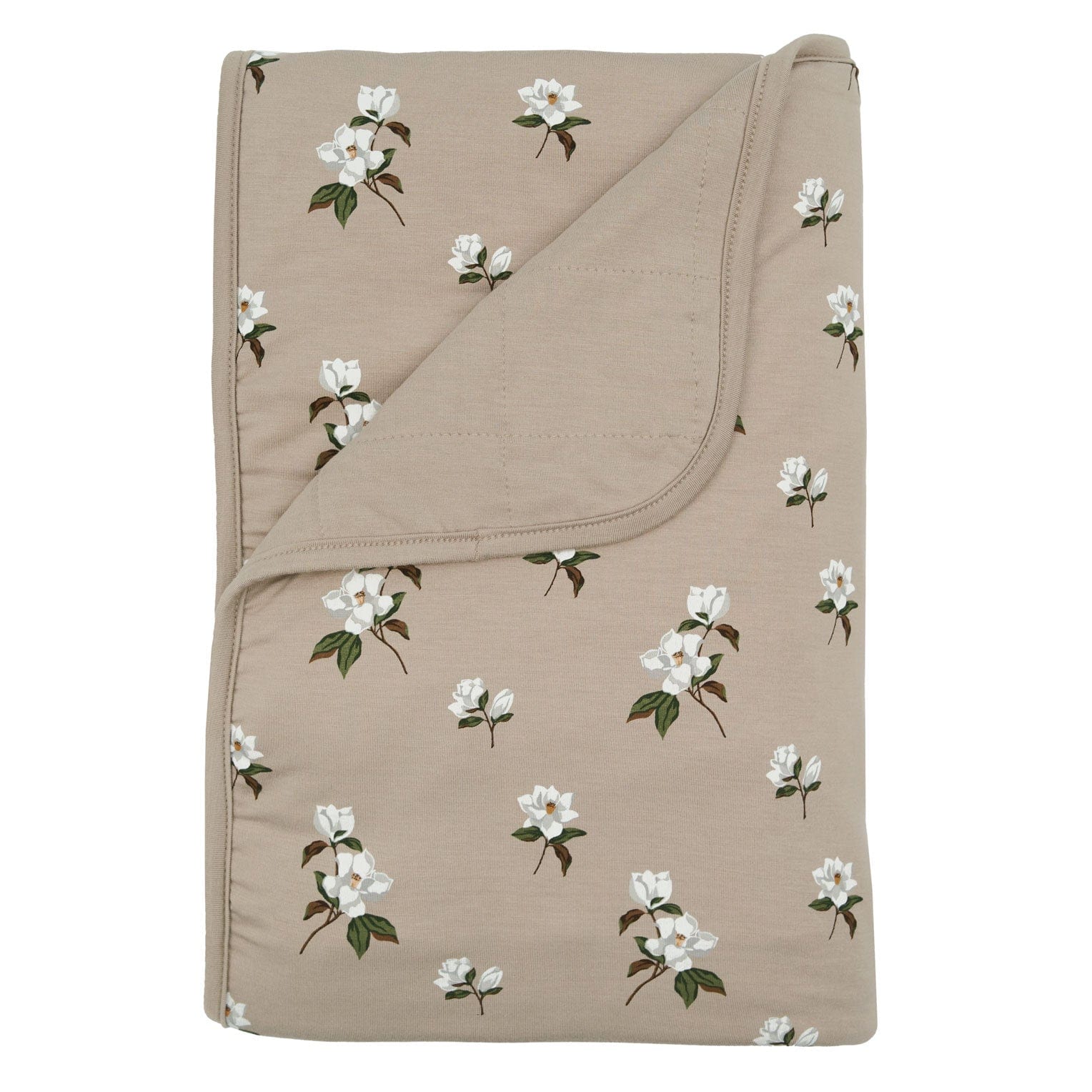 Kyte BABY Toddler Blanket Small Magnolia on Khaki / Toddler Toddler Blanket in Small Khaki Magnolia 1.0