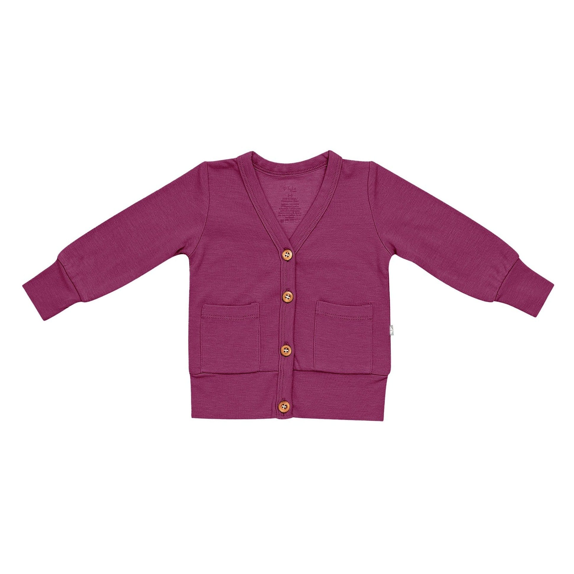 Kyte BABY Toddler Cardigan Toddler Bamboo Jersey Cardigan in Dahlia