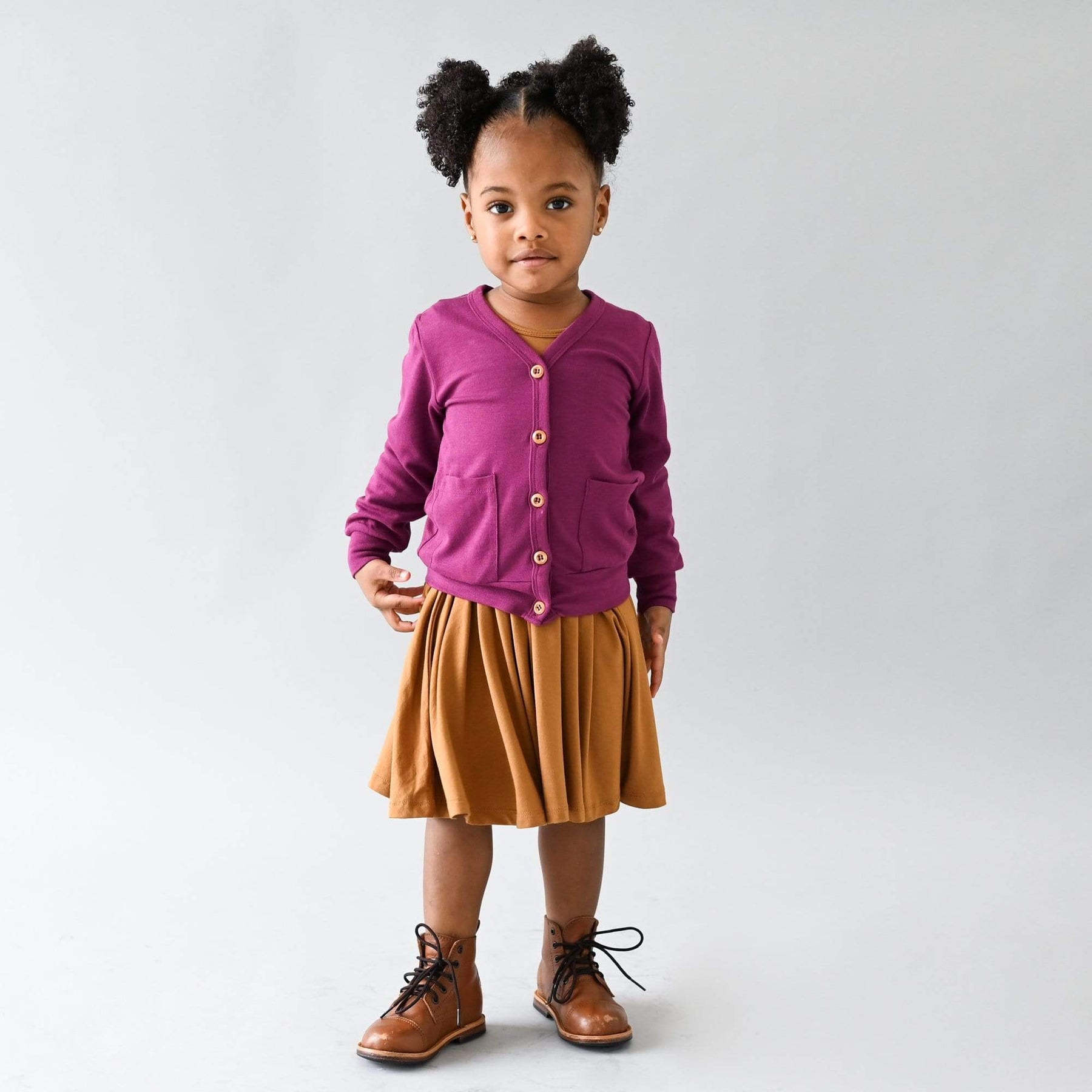 Kyte BABY Toddler Cardigan Toddler Bamboo Jersey Cardigan in Dahlia