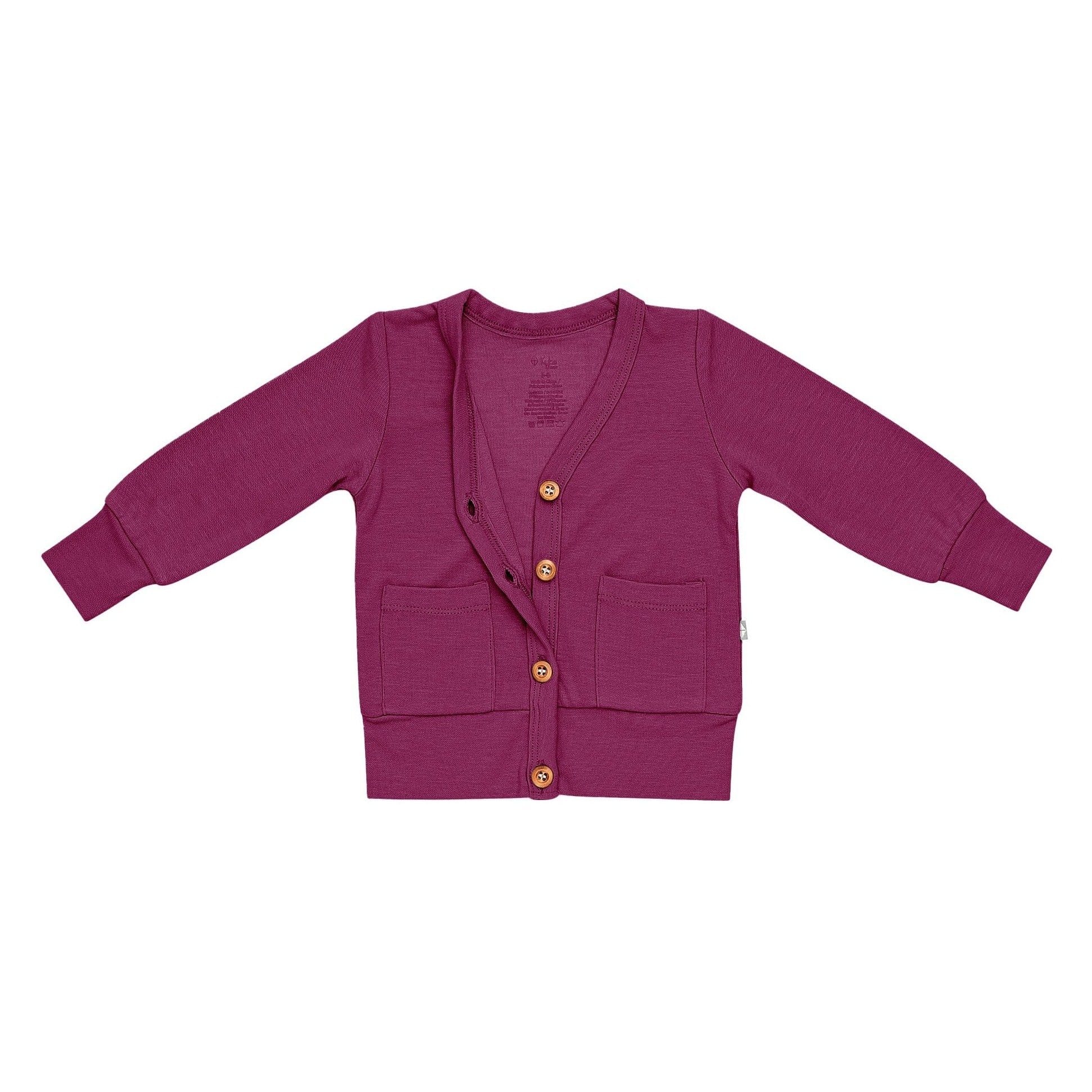 Kyte BABY Toddler Cardigan Toddler Bamboo Jersey Cardigan in Dahlia