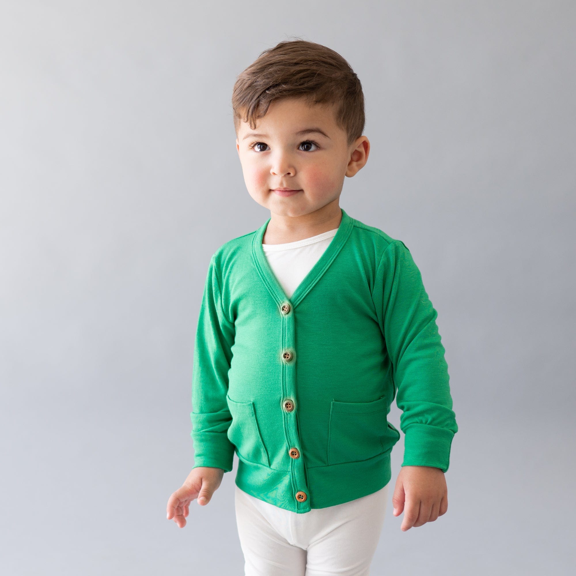 Kyte BABY Toddler Cardigan Toddler Bamboo Jersey Cardigan in Fern