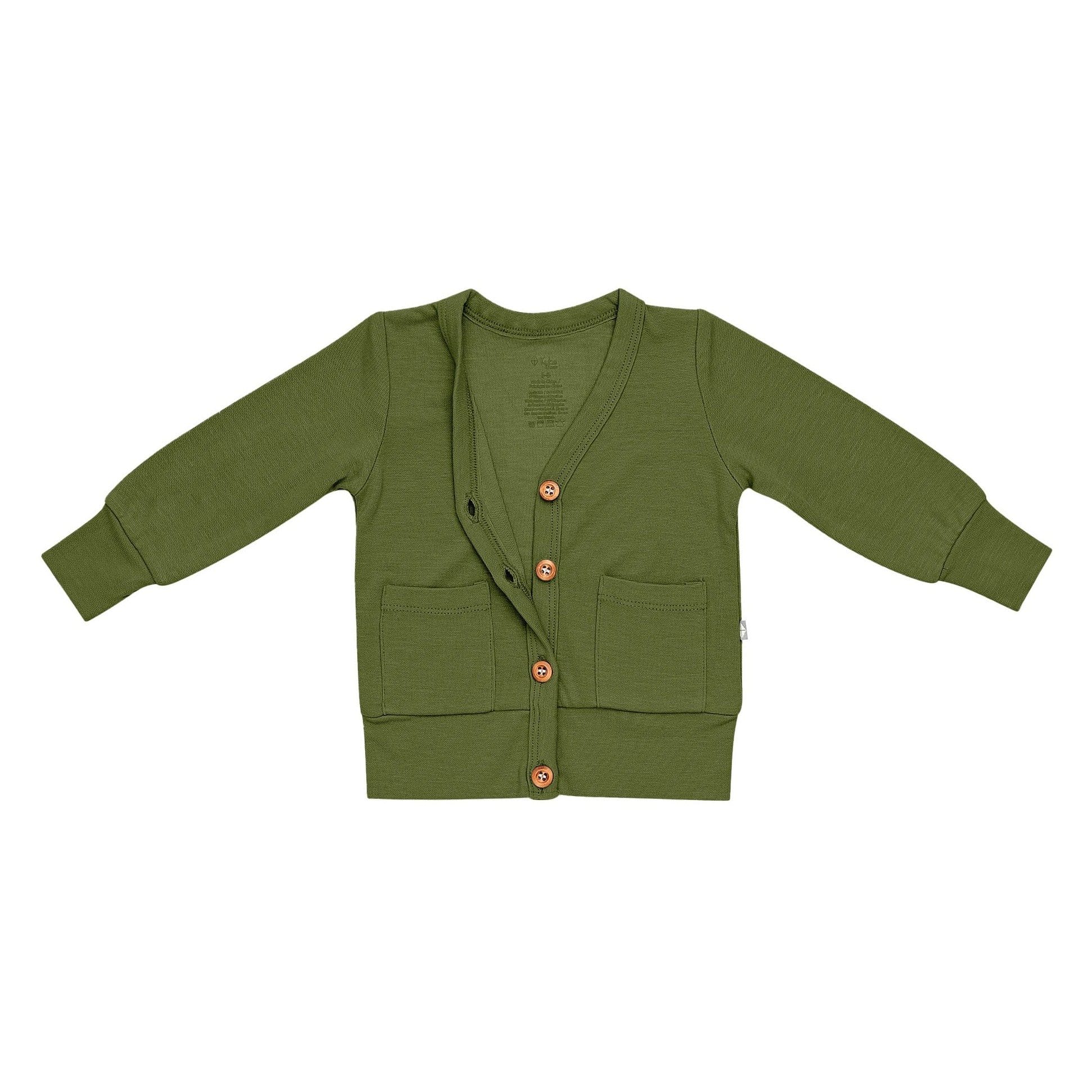 Kyte BABY Toddler Cardigan Toddler Bamboo Jersey Cardigan in Olive