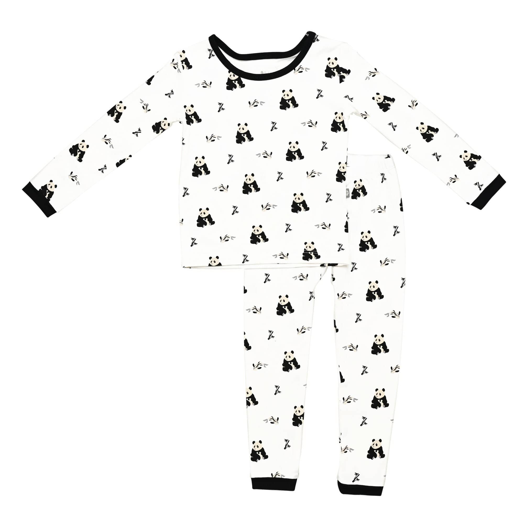 Kyte BABY Toddler Long Sleeve Pajamas Printed Toddler Pajama Set in Black and White Zen