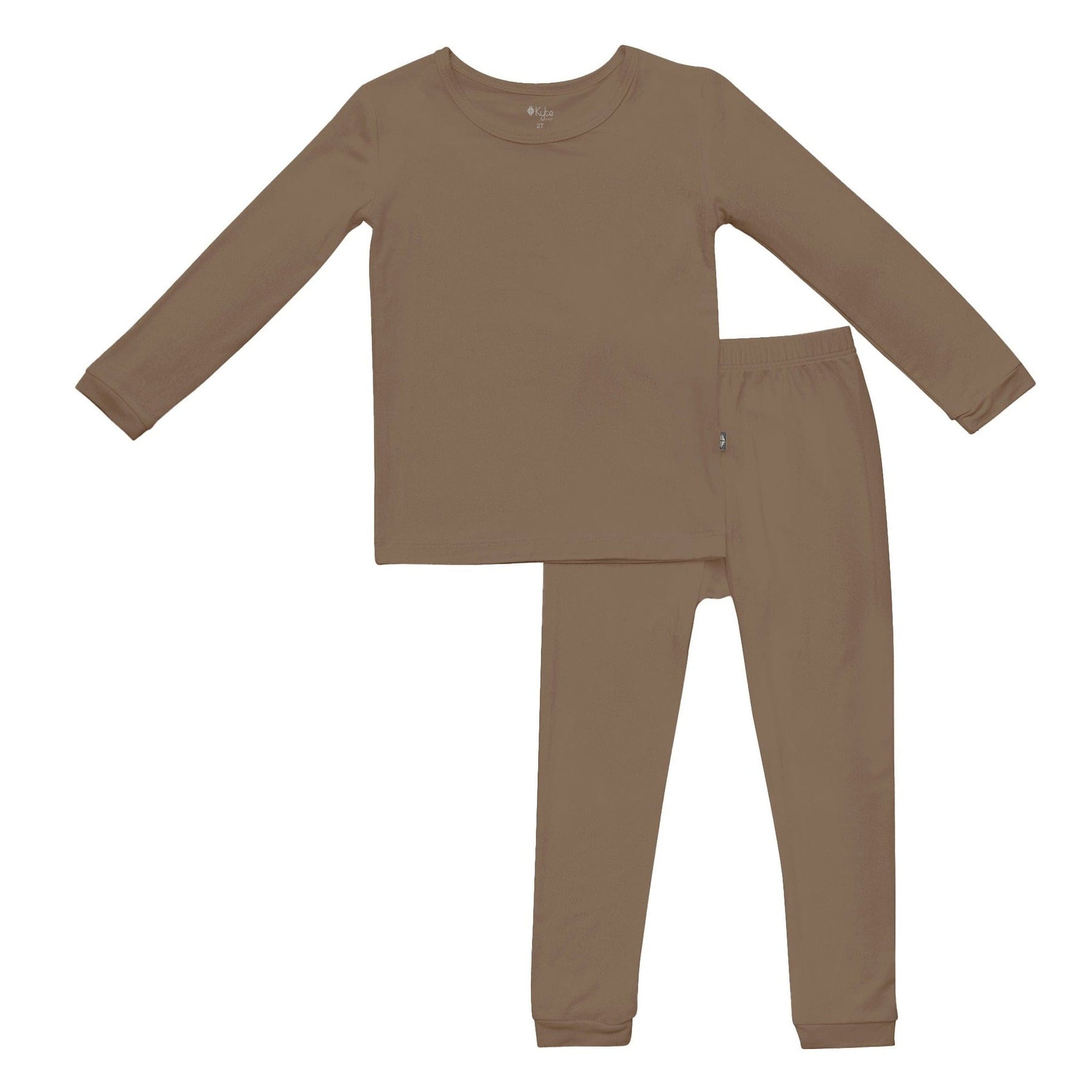 Kyte BABY Toddler Long Sleeve Pajamas Toddler Pajama Set in Coffee