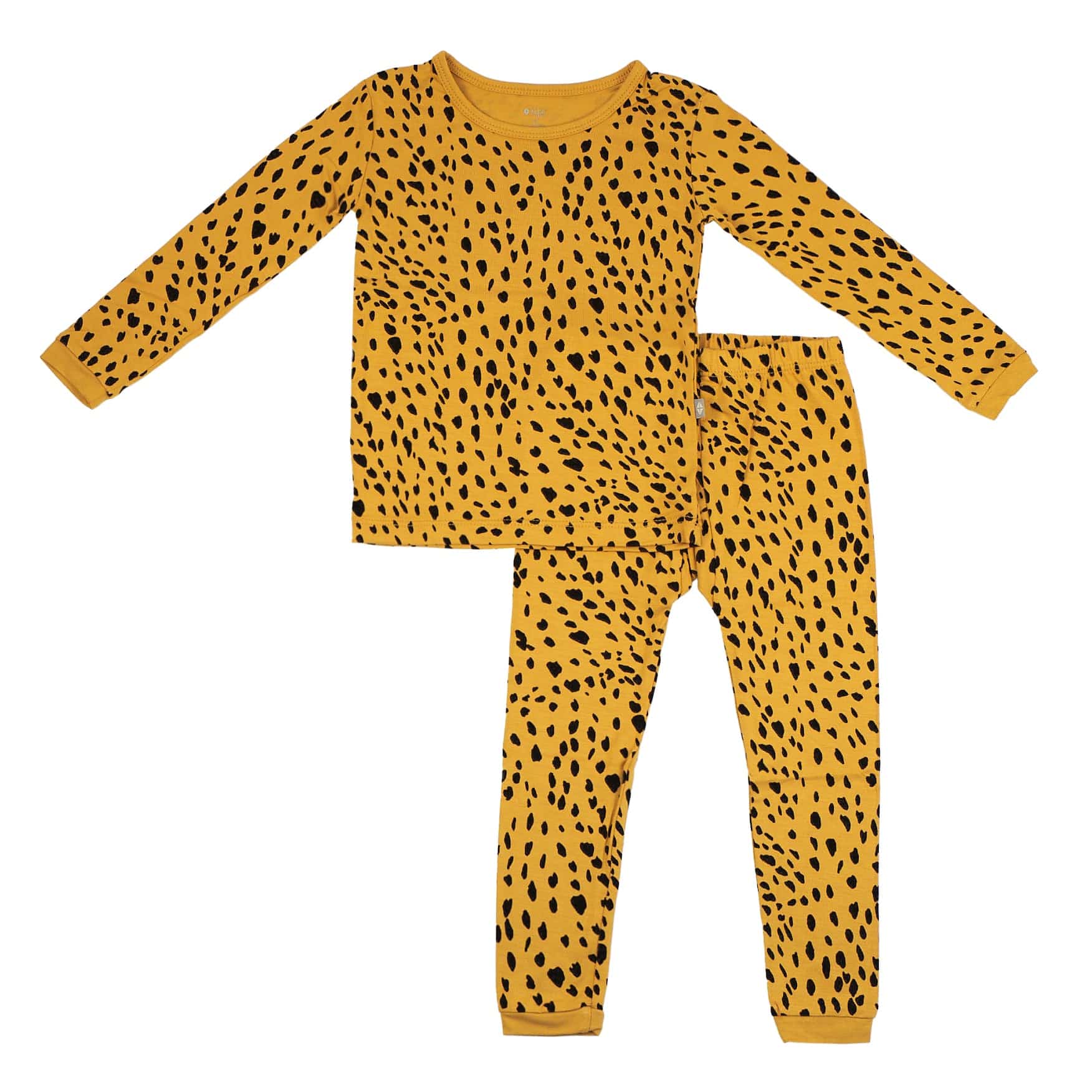 Kyte BABY Toddler Long Sleeve Pajamas Toddler Pajama Set in Marigold Cheetah