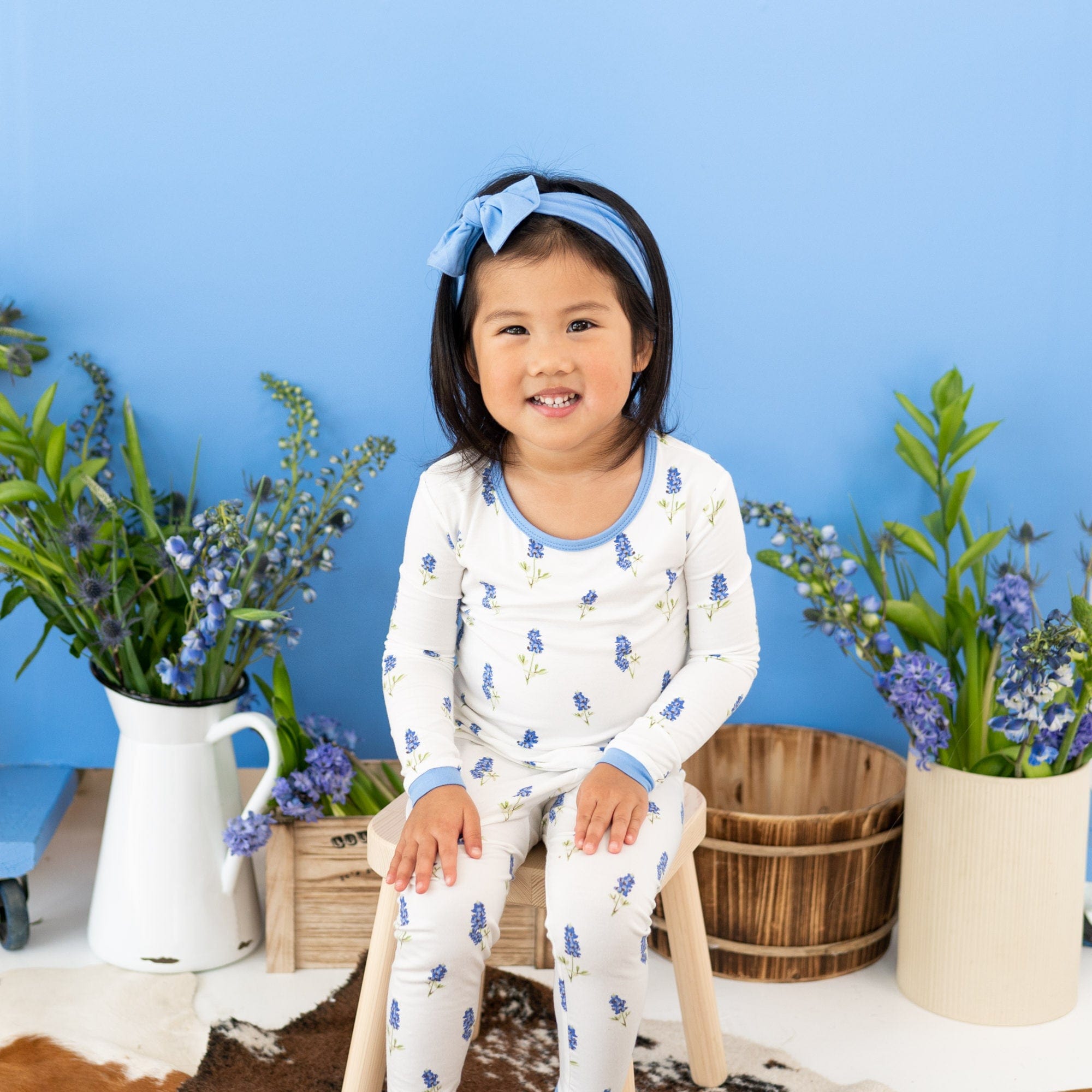 Kyte BABY Toddler Long Sleeve Pajamas Toddler Pajama Set in Periwinkle Bluebonnet