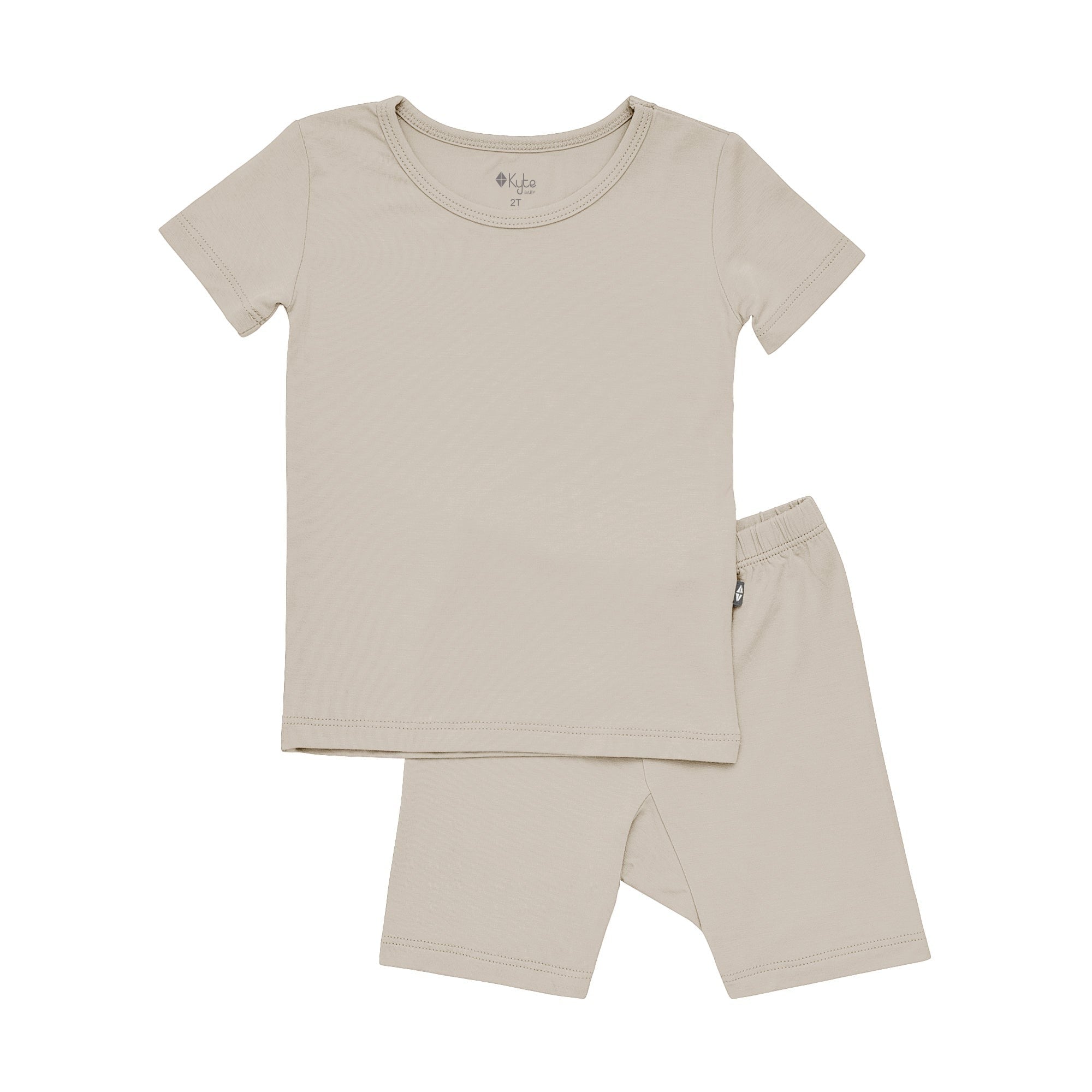 Kyte BABY Toddler Pajama Short Sleeve Toddler Pajama Set in Khaki