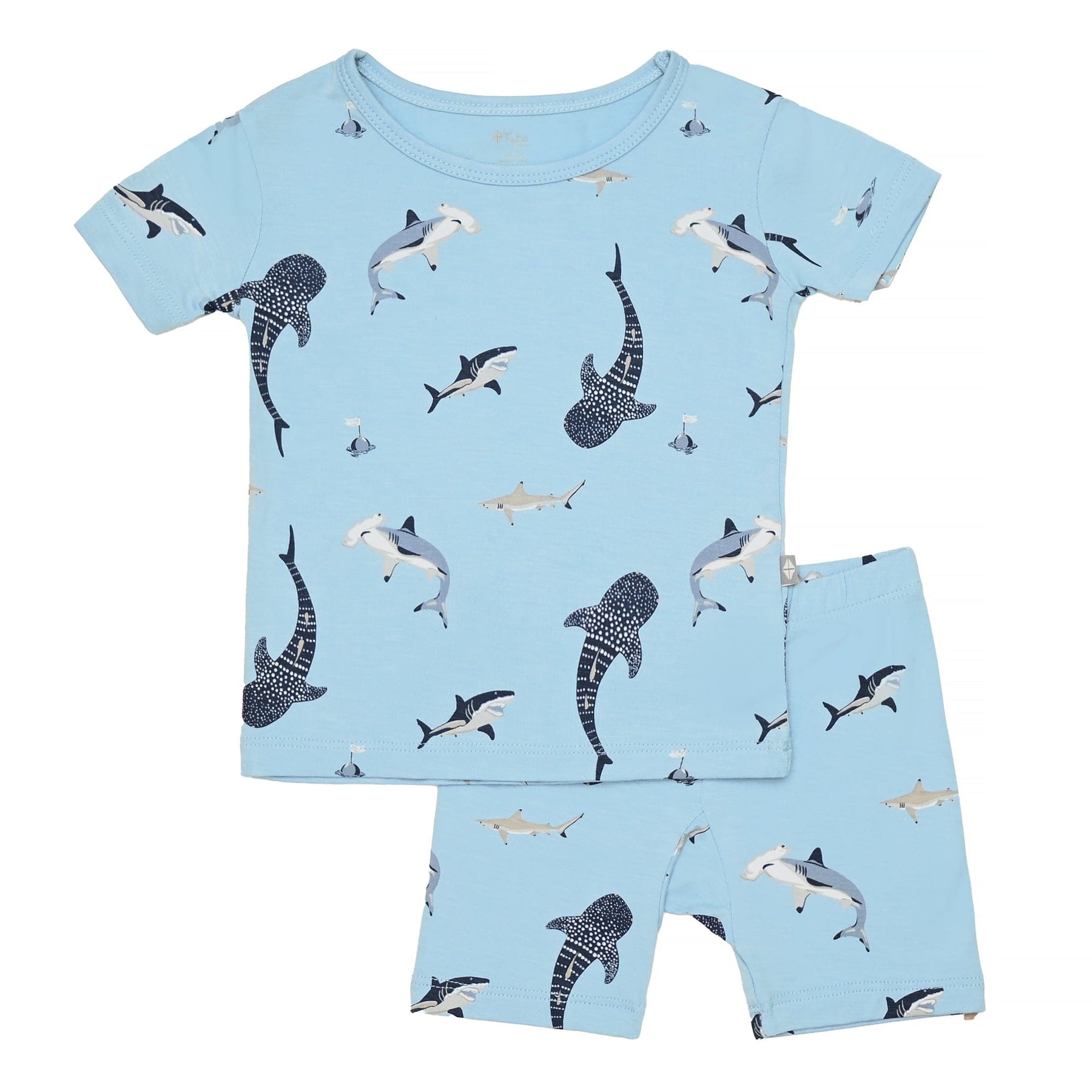 Kyte BABY Toddler Pajama Short Sleeve Toddler Pajama Set in Stream Shark