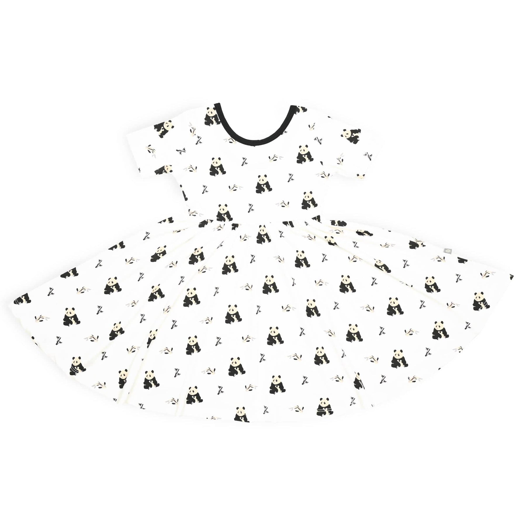 Kyte BABY Toddler Short Sleeve Twirl Dress Twirl Dress in Black and White Zen