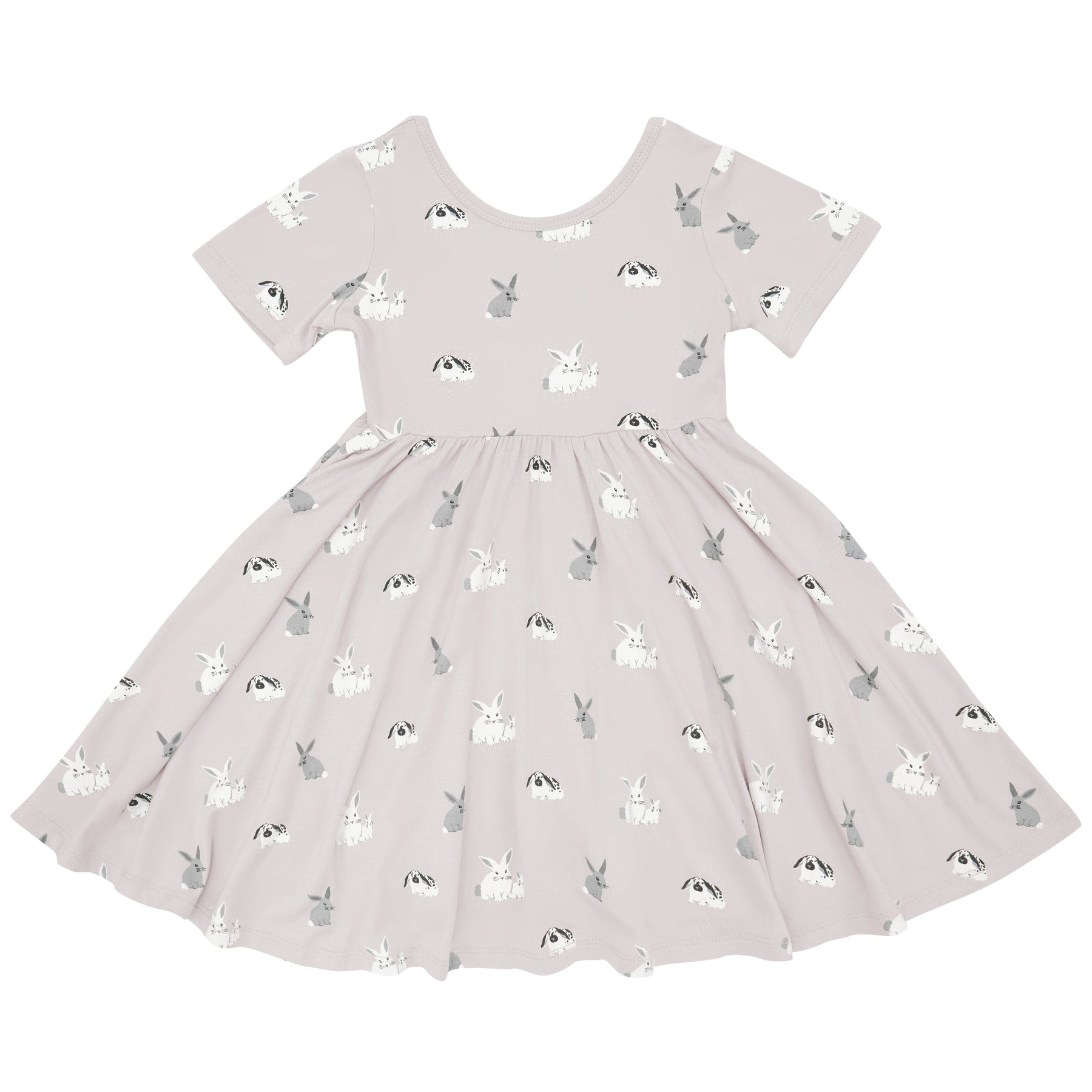 Kyte BABY Toddler Short Sleeve Twirl Dress Twirl Dress in Bunny