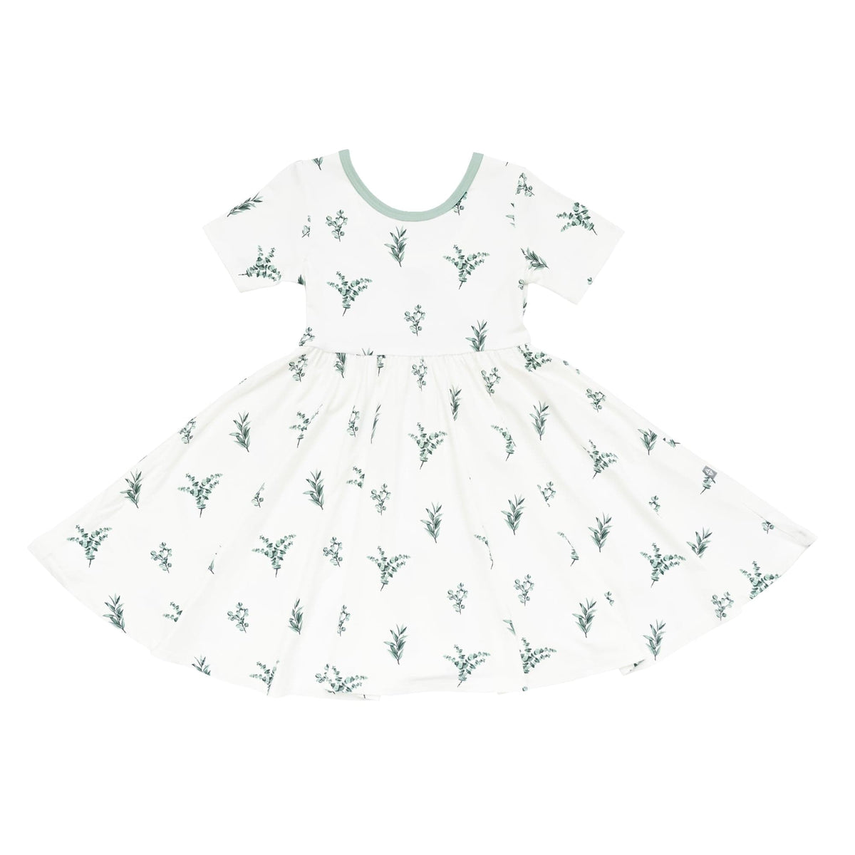 Kyte BABY Toddler Short Sleeve Twirl Dress Twirl Dress in Eucalyptus