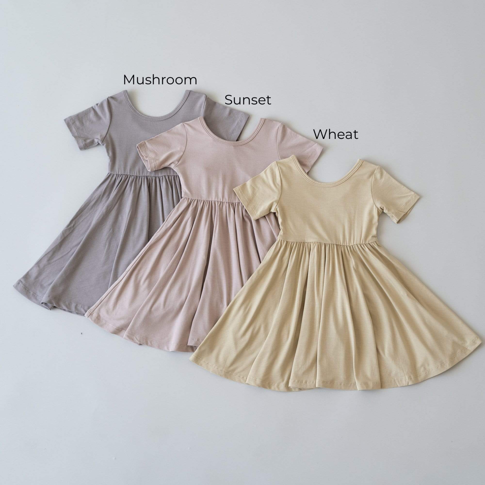 Kyte BABY Toddler Short Sleeve Twirl Dress Twirl Dress in Mushroom