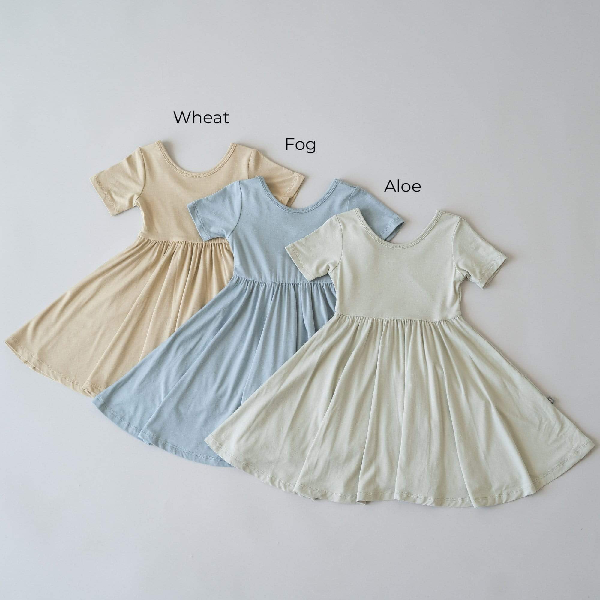 Kyte BABY Toddler Short Sleeve Twirl Dress Twirl Dress in Wheat