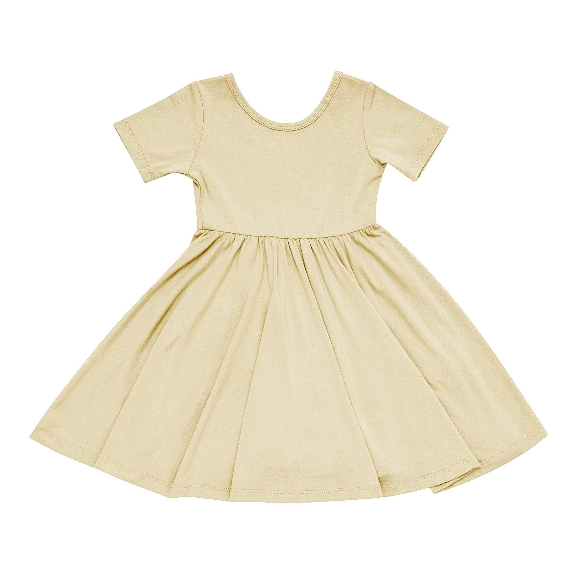 Kyte BABY Toddler Short Sleeve Twirl Dress Twirl Dress in Wheat