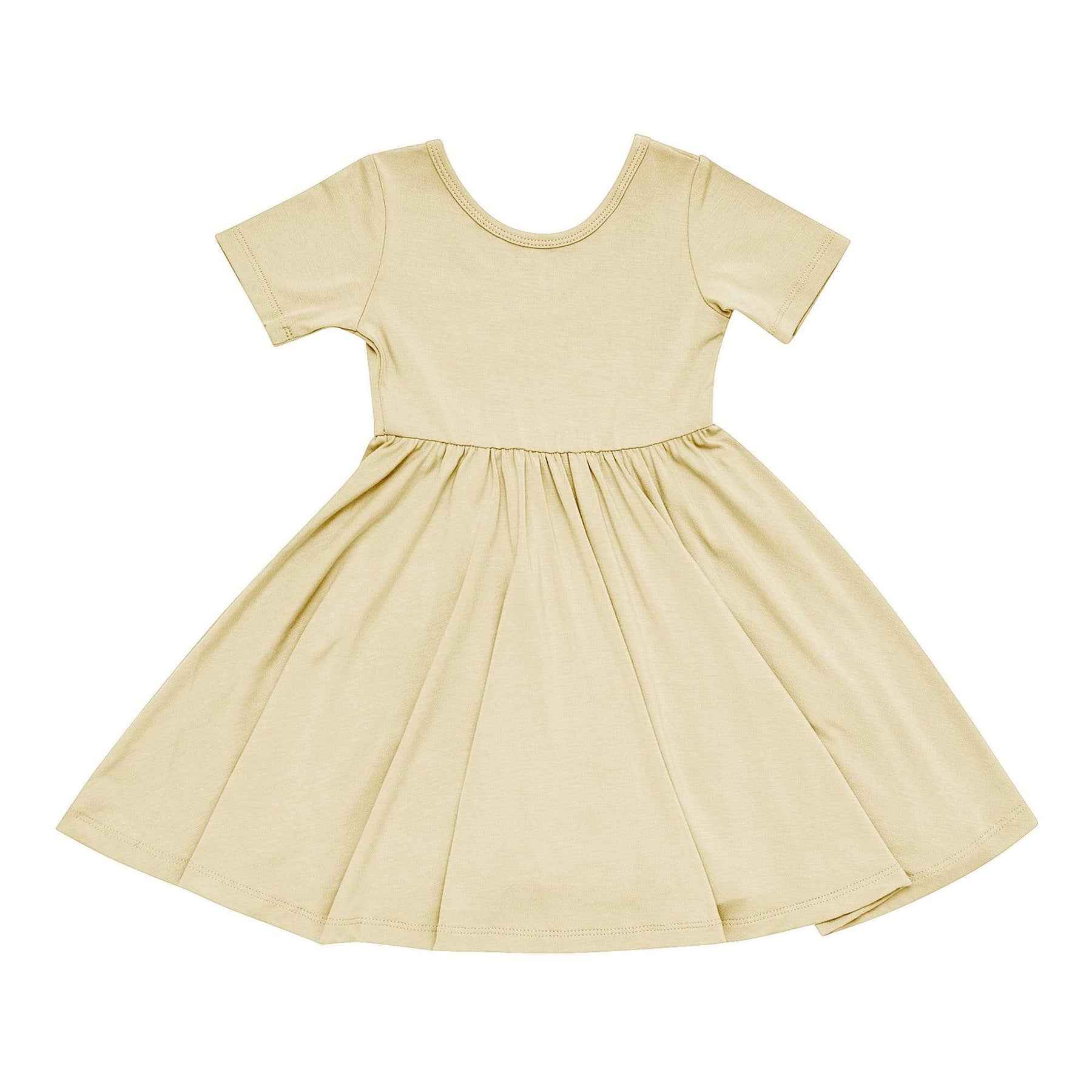 Kyte BABY Toddler Short Sleeve Twirl Dress Twirl Dress in Wheat