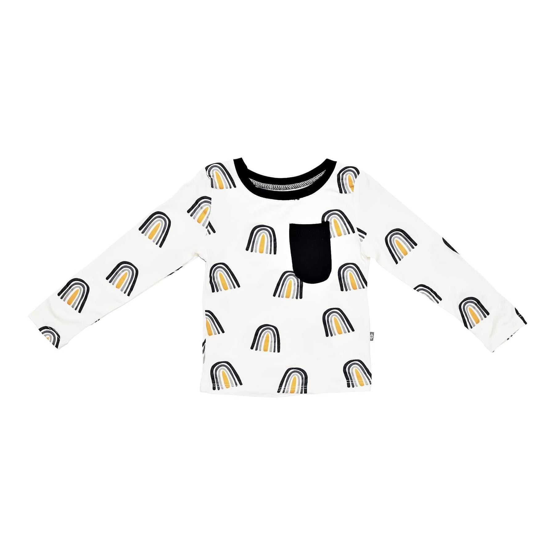 Kyte BABY Toddler Unisex Tee Printed Long Sleeve Toddler Unisex Tee in Metallic Rainbow