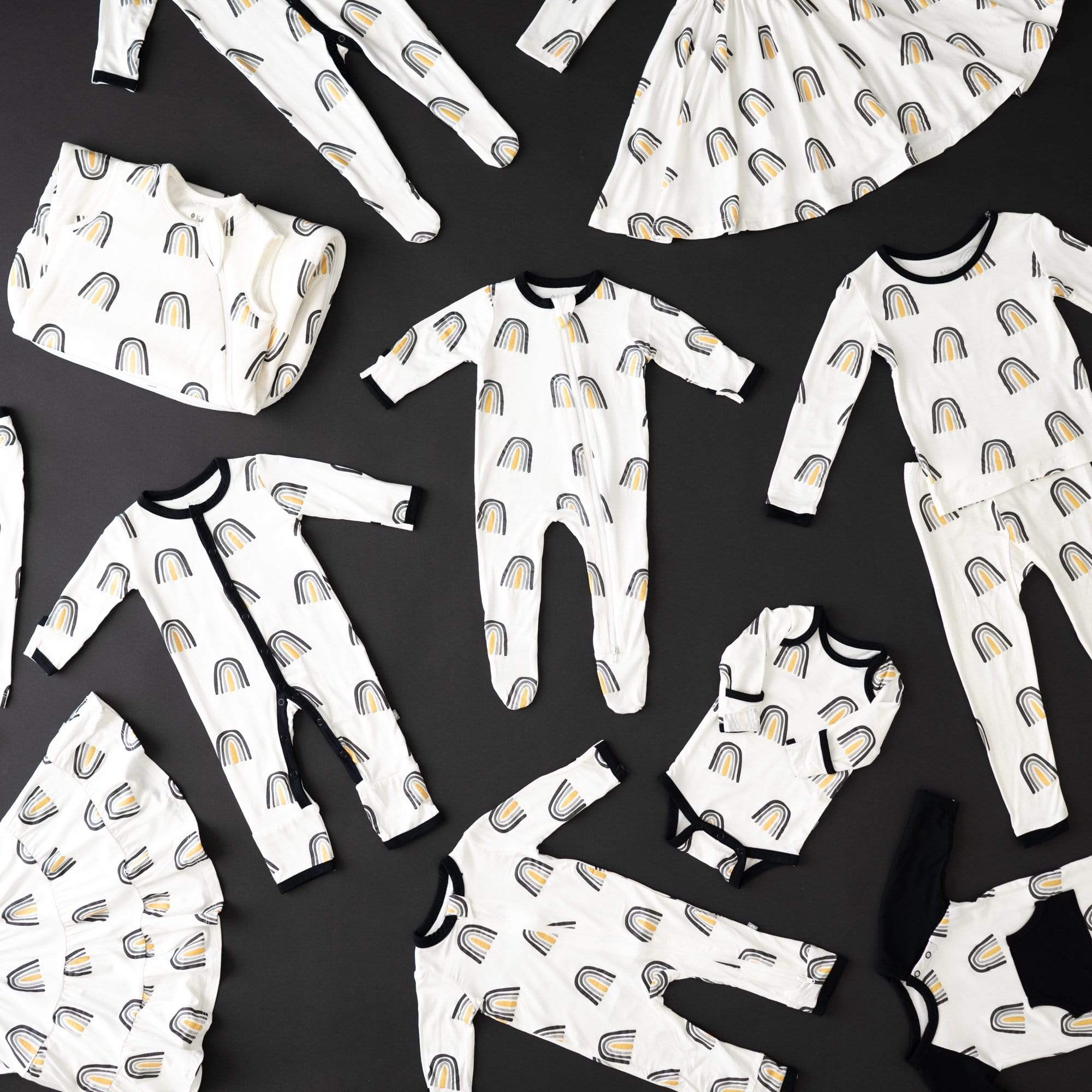 Kyte BABY Toddler Unisex Tee Printed Long Sleeve Toddler Unisex Tee in Metallic Rainbow