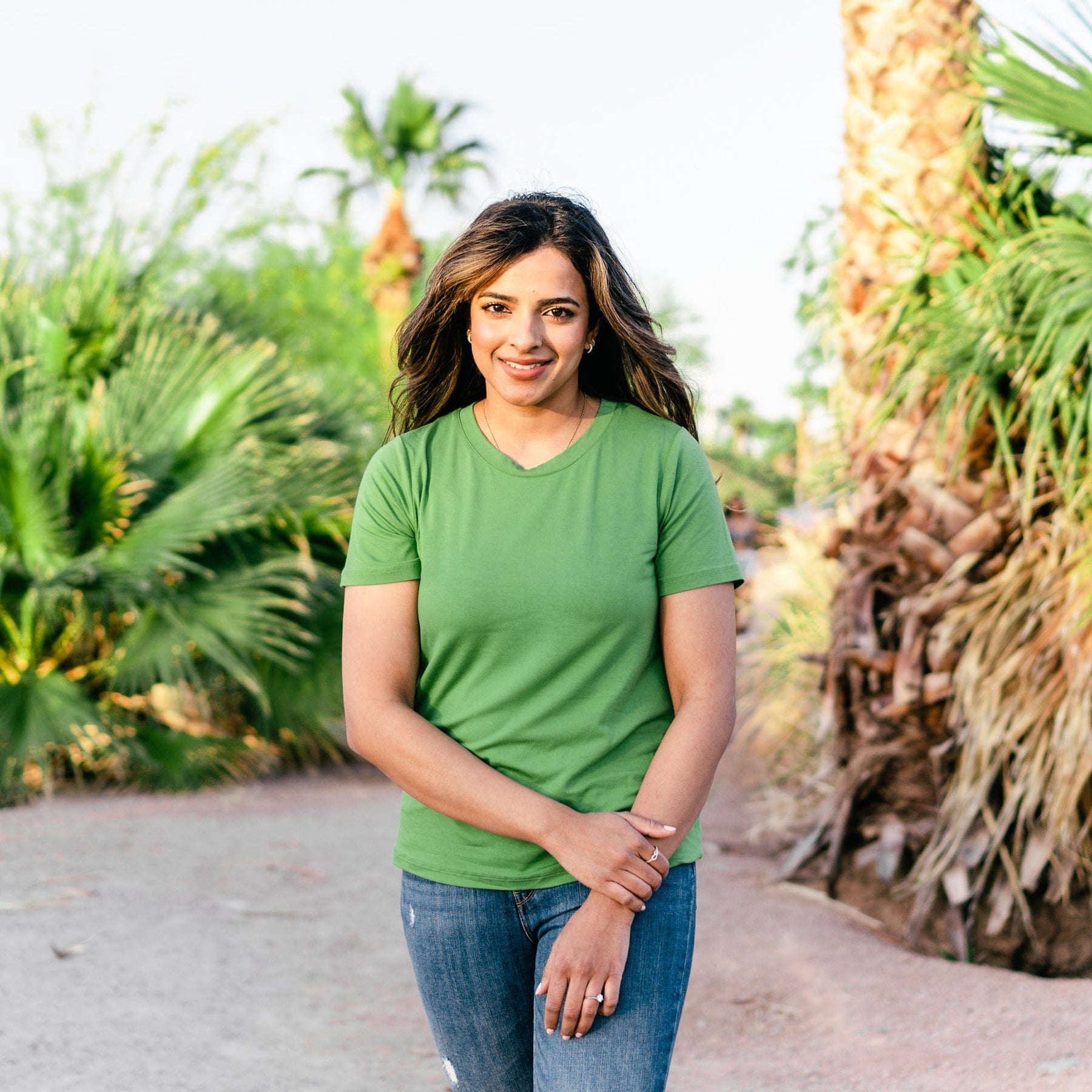 Kyte BABY Women's Crew Neck Tee Women's Crew Neck Tee in Palm