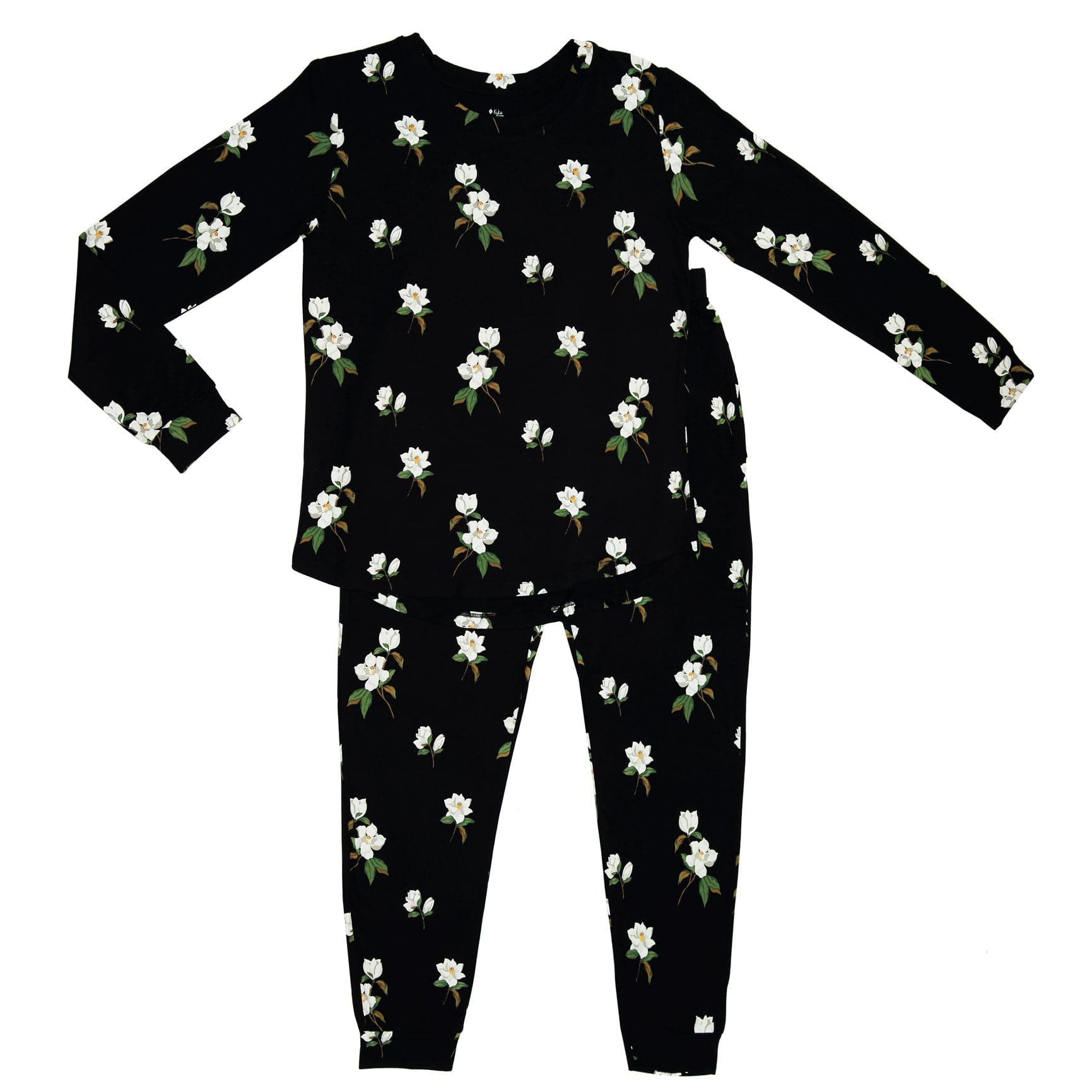 Kyte Baby women's jogger pajama set in Big Midnight Magnolia