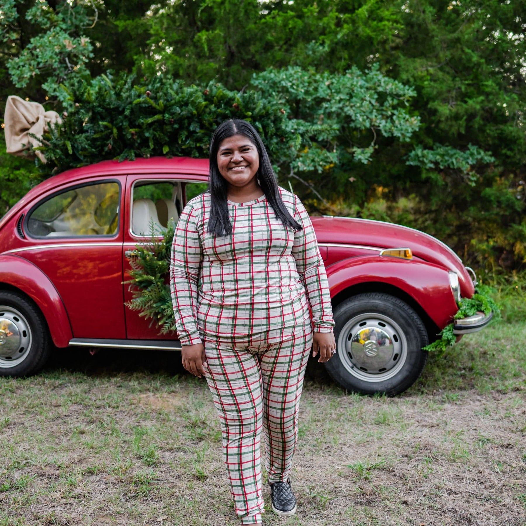 Kyte BABY Women's Jogger Pajama Set Women's Jogger Pajama Set in Hunter Plaid