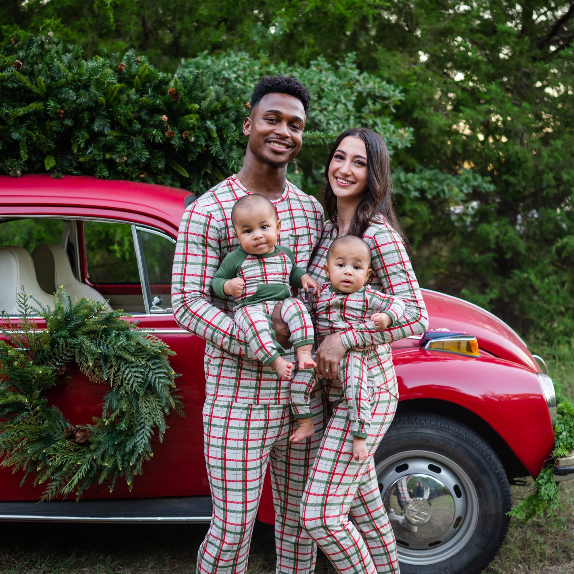 Kyte BABY Women's Jogger Pajama Set Women's Jogger Pajama Set in Hunter Plaid