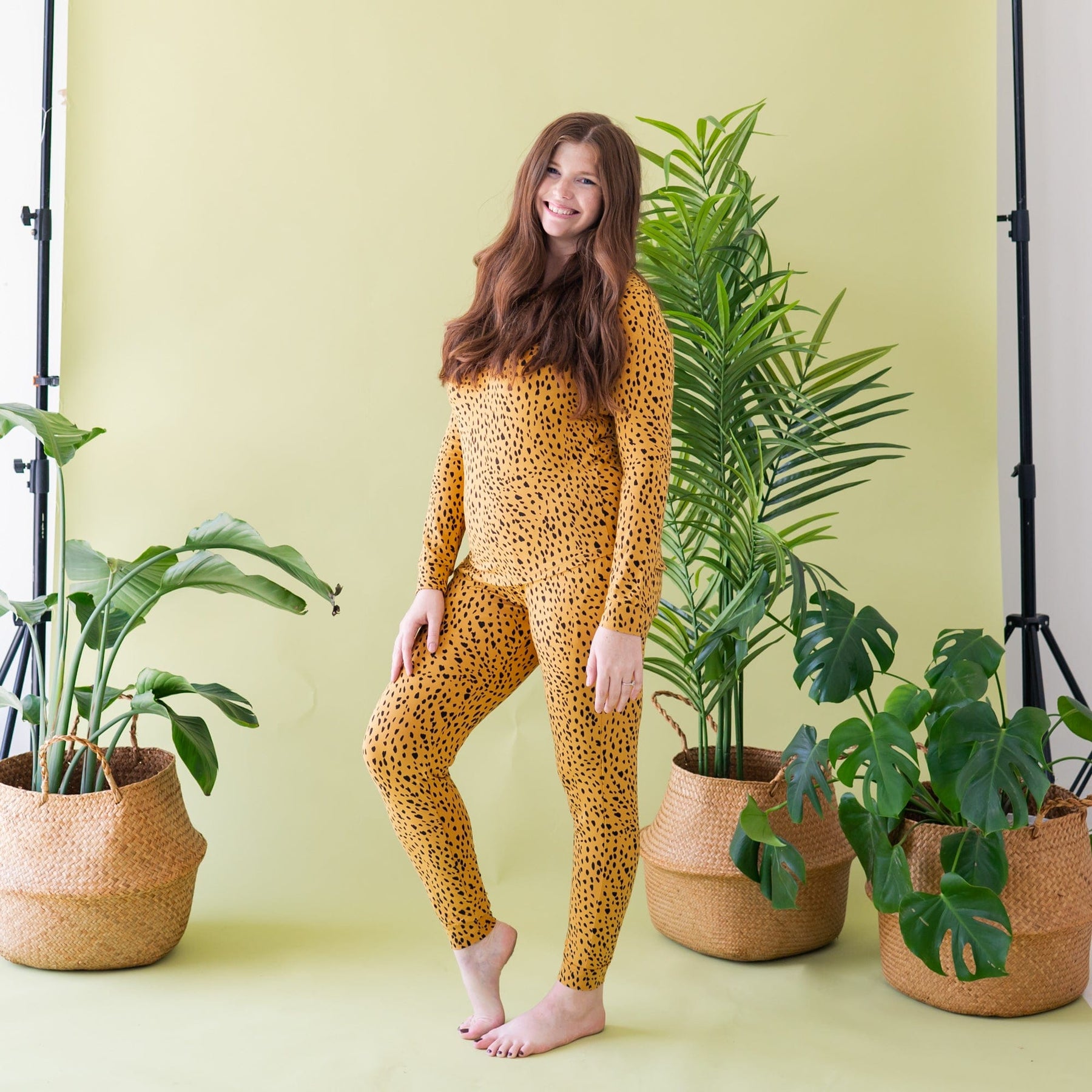 Kyte BABY Women's Jogger Pajama Set Women's Jogger Pajama Set in Marigold Cheetah