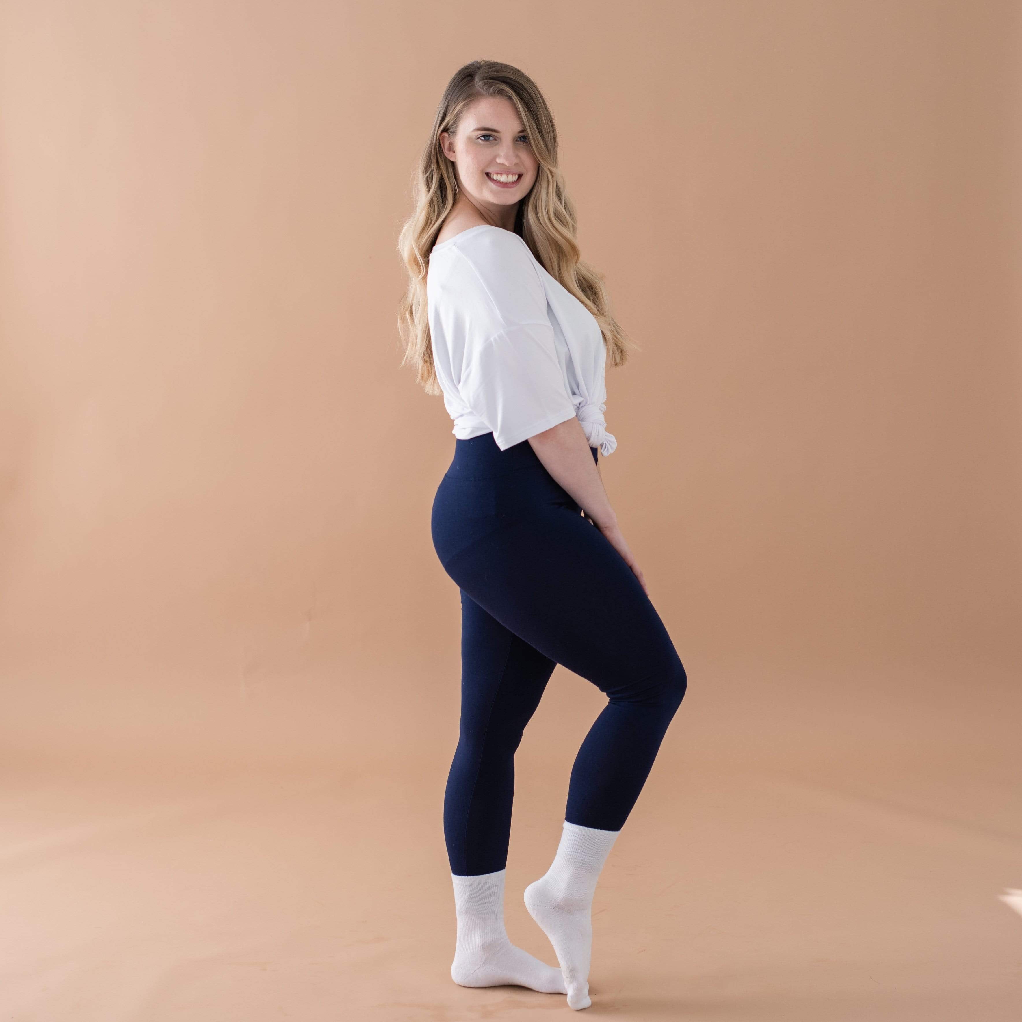 Liquid Pure Cotton Fabric Easily Washable Daily Wear Navy Blue Ankle Length Women  Legging at Best Price in New Delhi | Verma Garments