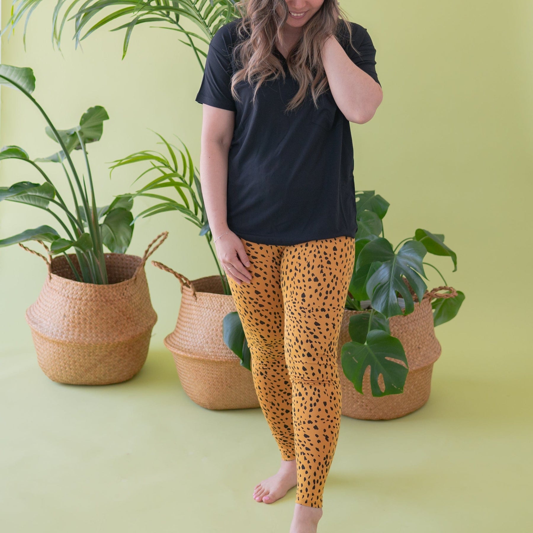 Kyte BABY Women's Leggings Women's Leggings in Marigold Cheetah