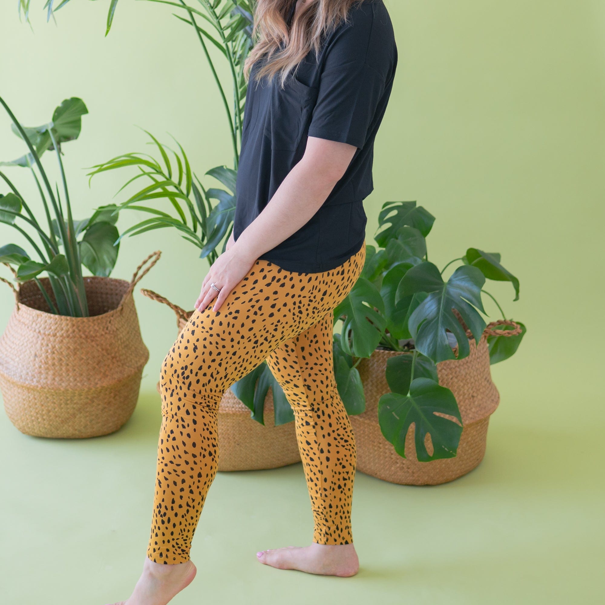Kyte BABY Women's Leggings Women's Leggings in Marigold Cheetah