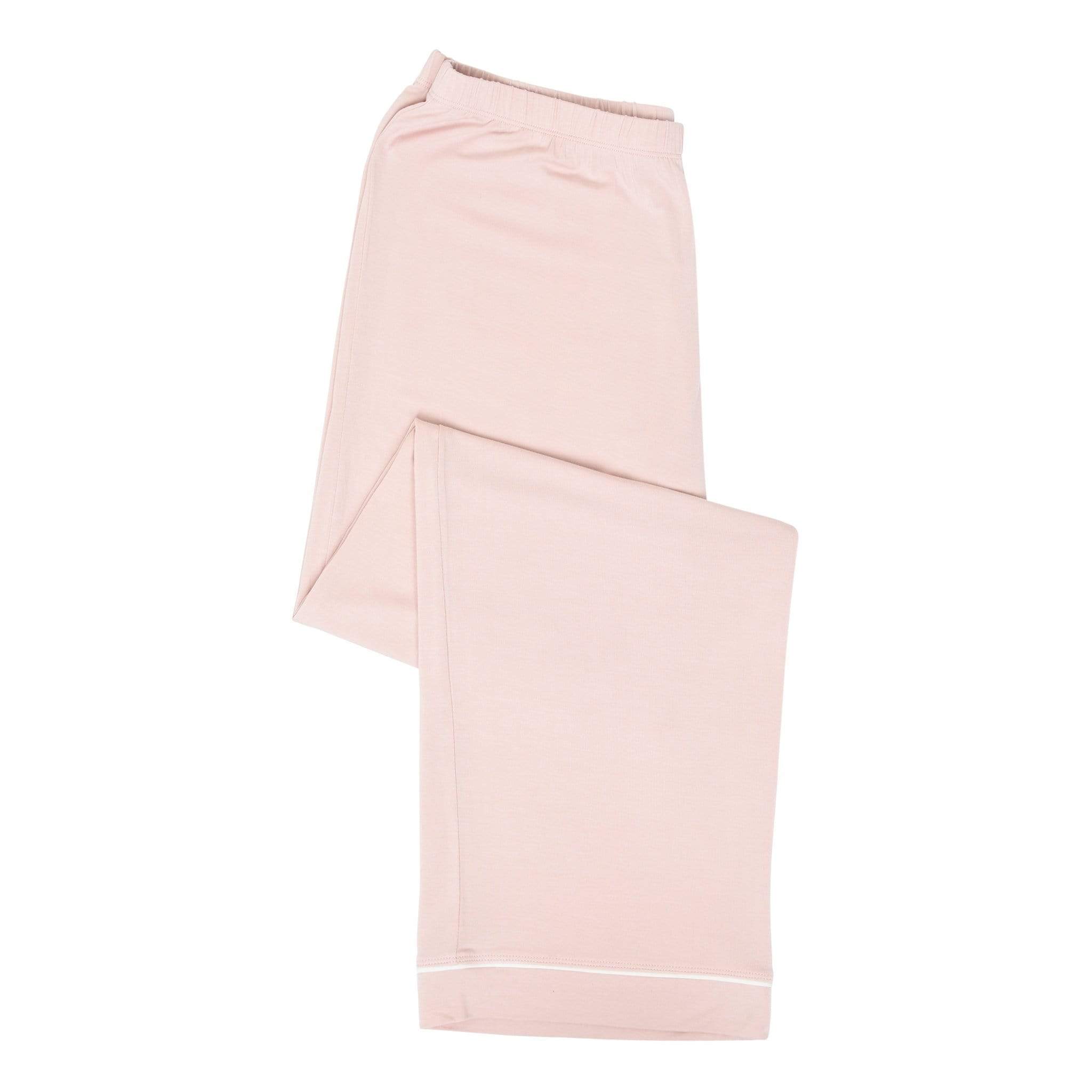 Kyte BABY Women’s Long Sleeve Pajama Set Women's Long Sleeve Pajama Set in Blush with Cloud Trim