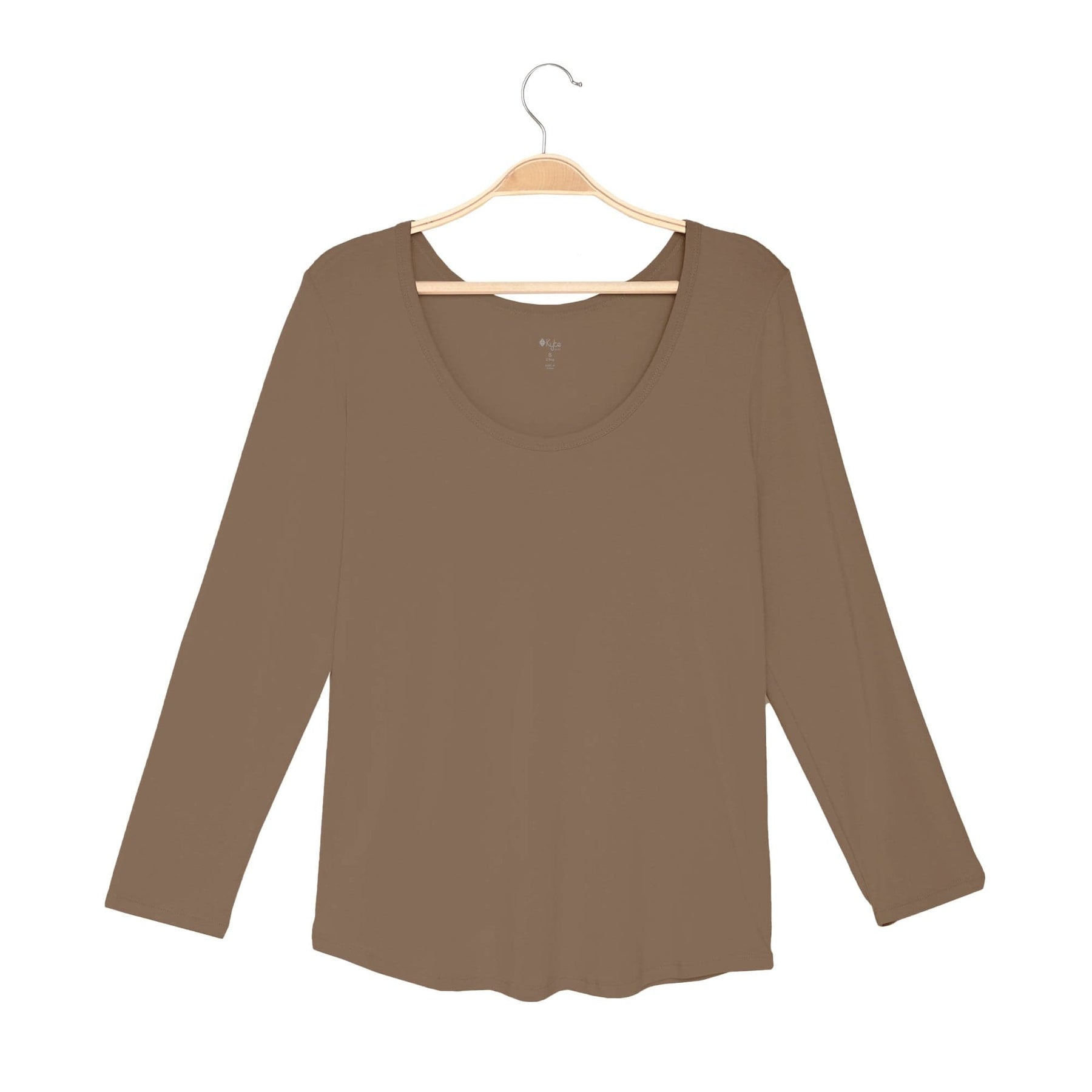 Kyte BABY Women's Long Sleeve Scoop Neck Tee Women's Long Sleeve Scoop Neck Tee in Coffee