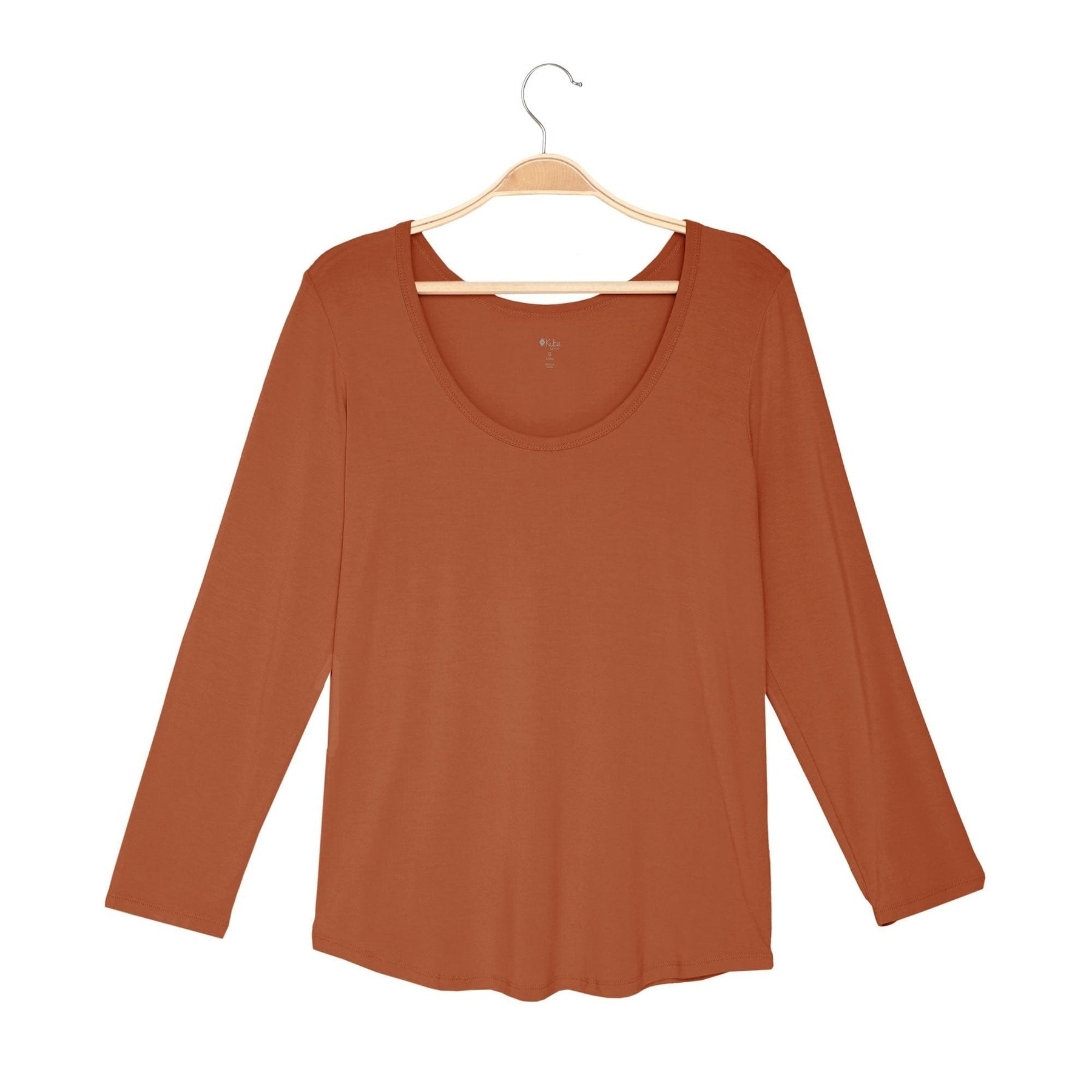 Kyte BABY Women's Long Sleeve Scoop Neck Tee Women's Long Sleeve Scoop Neck Tee in Rust