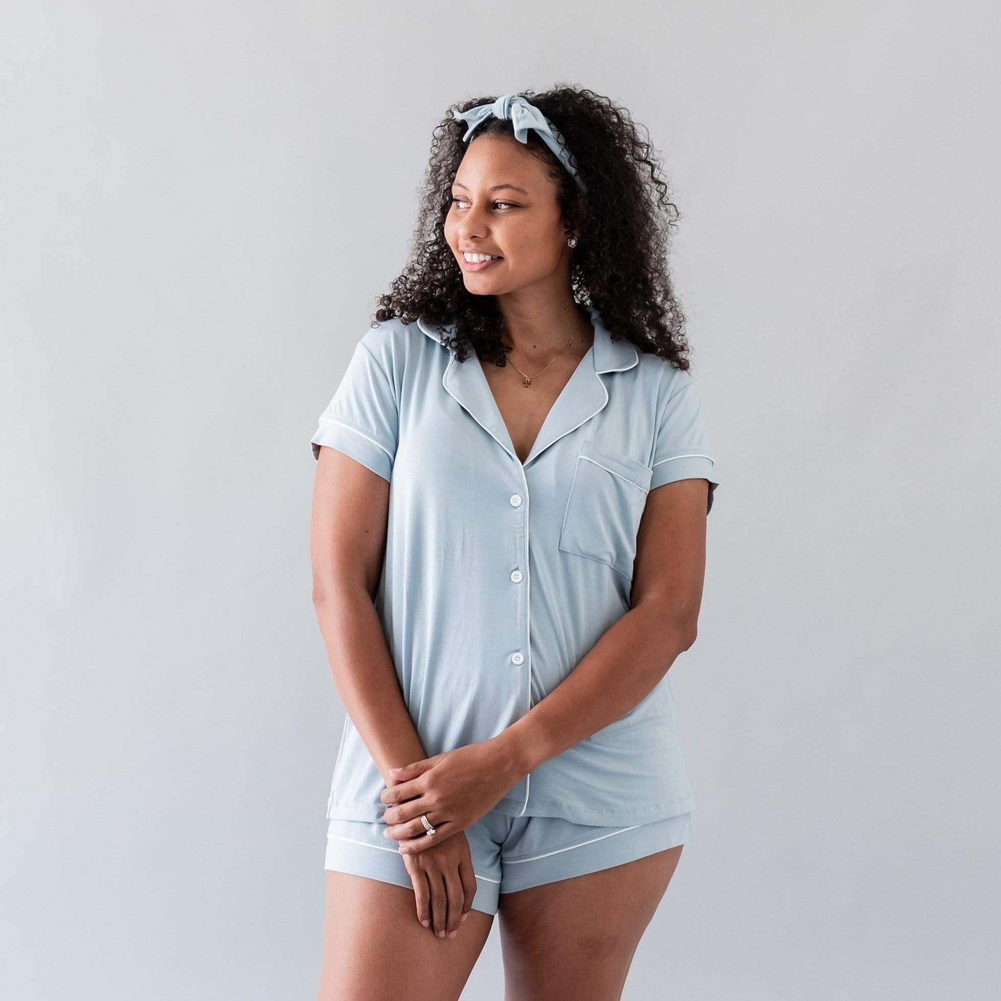 Kyte BABY Women’s Short Sleeve Pajama Set Women’s Short Sleeve Pajama Set in Fog
