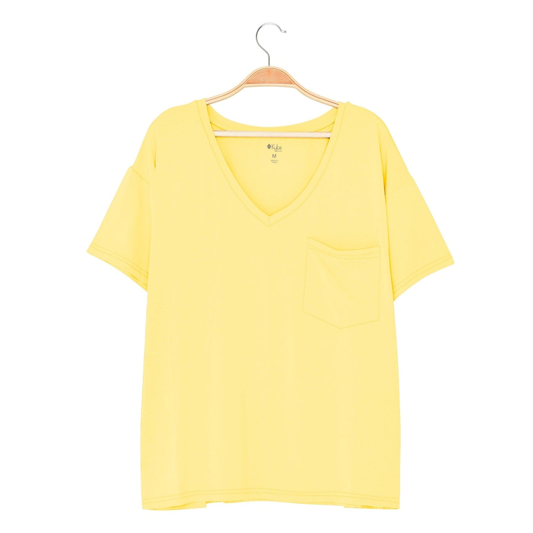 Kyte BABY Women's Tee Women’s Relaxed Fit V-Neck in Daffodil