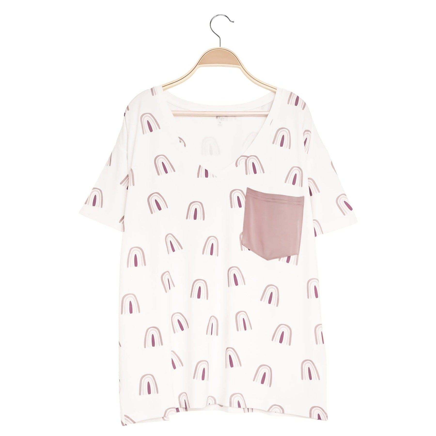 Kyte BABY Women's Tee Women’s Relaxed Fit V-Neck in Sunset Rainbow