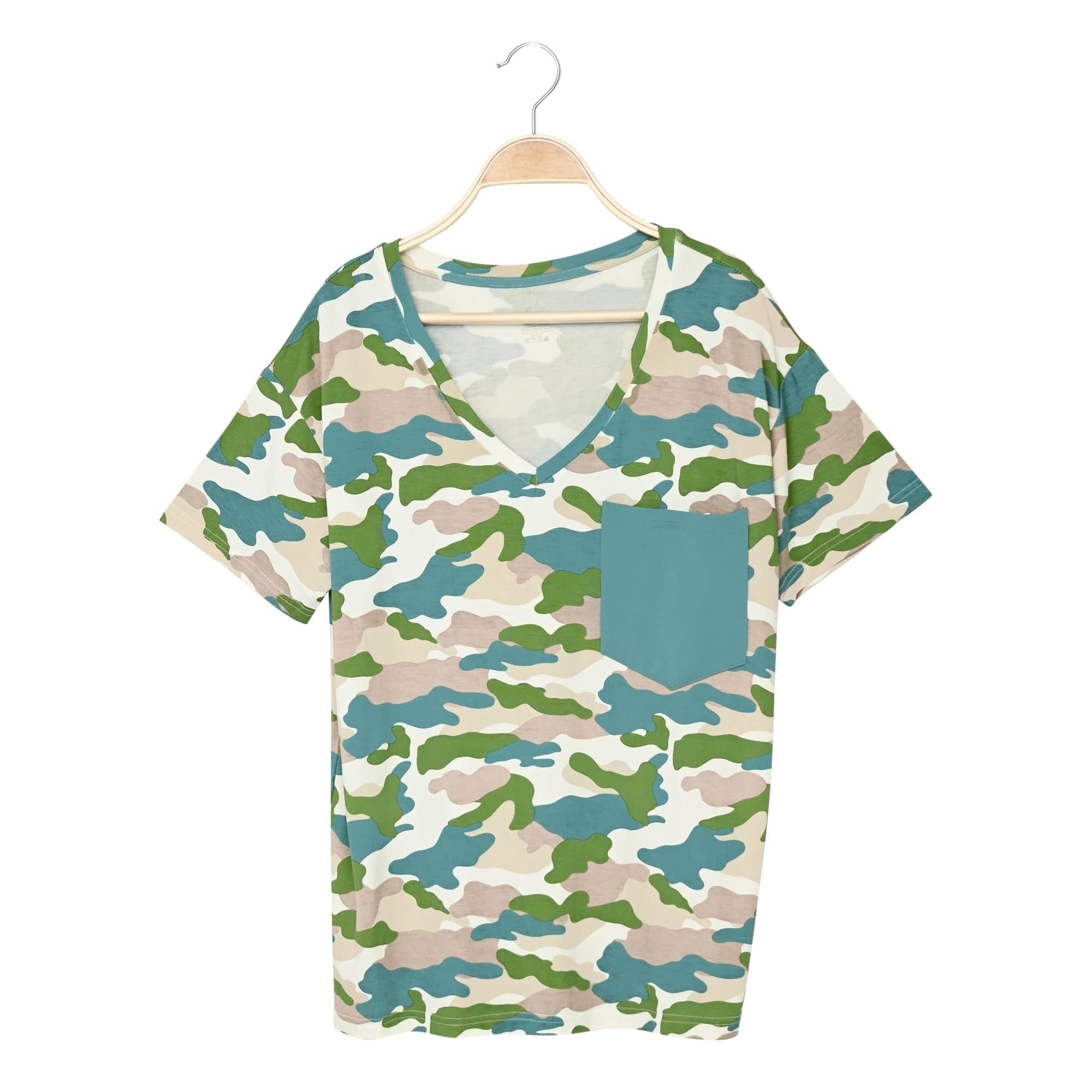 Kyte BABY Women's V-Neck Women’s Relaxed Fit V-Neck in Camo