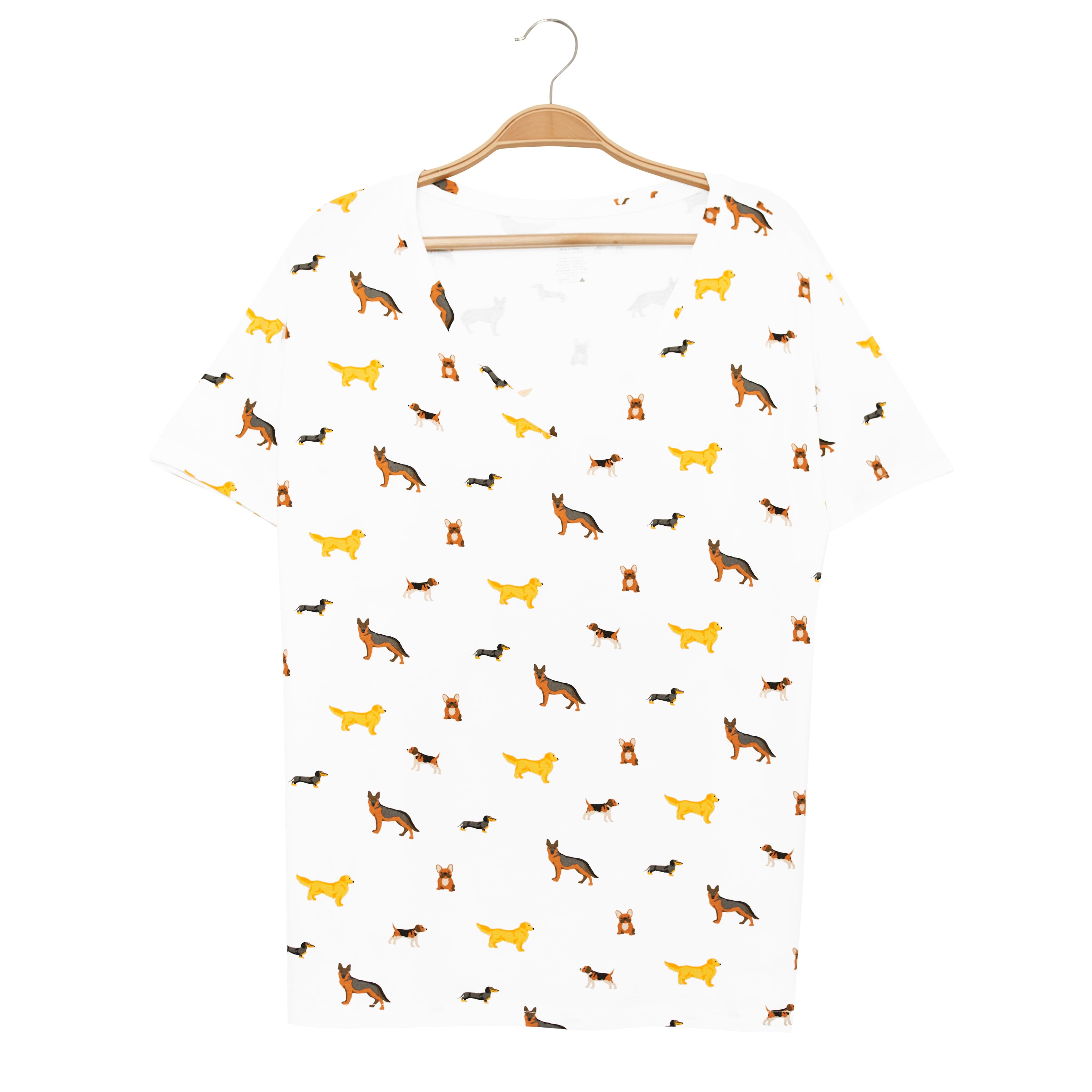 Kyte Baby Women's V-Neck Women’s Relaxed Fit V-Neck in Dog