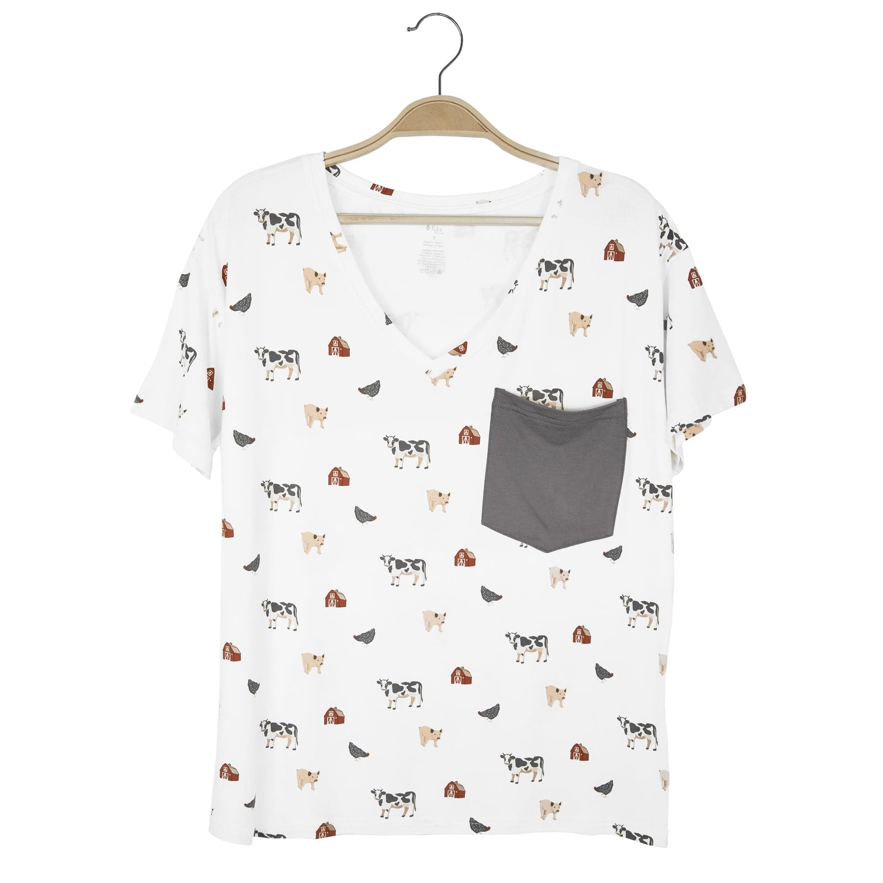 Kyte BABY Women's V-Neck Women’s Relaxed Fit V-Neck in Farm
