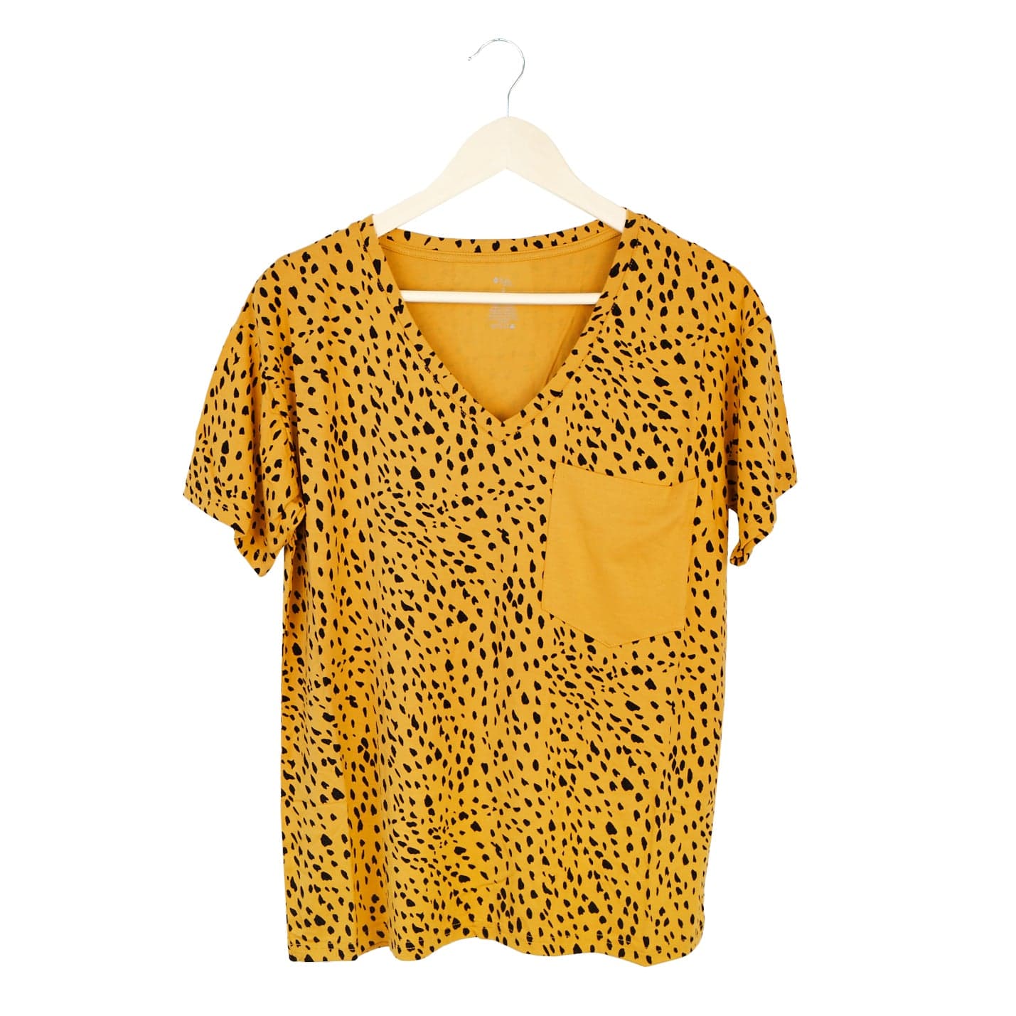 Kyte BABY Women's V-Neck Women’s Relaxed Fit V-Neck in Marigold Cheetah