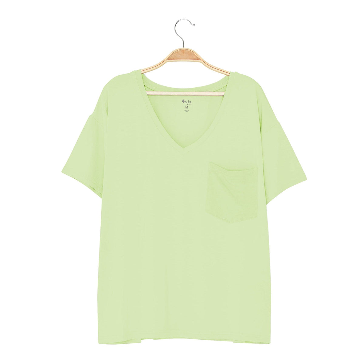 Kyte BABY Women's V-Neck Women’s Relaxed Fit V-Neck in Pistachio