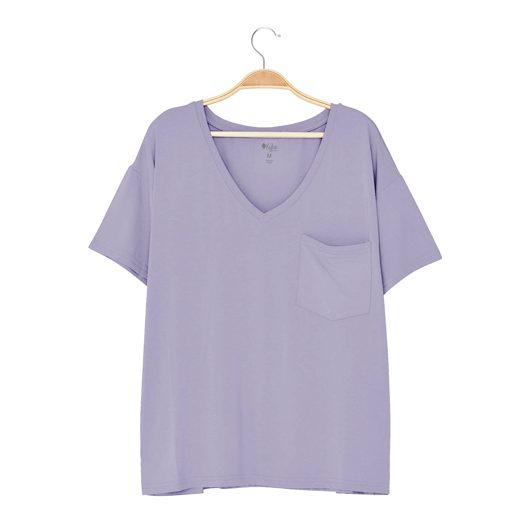 Kyte Baby Women's Relaxed Fit V-Neck in Taro purple