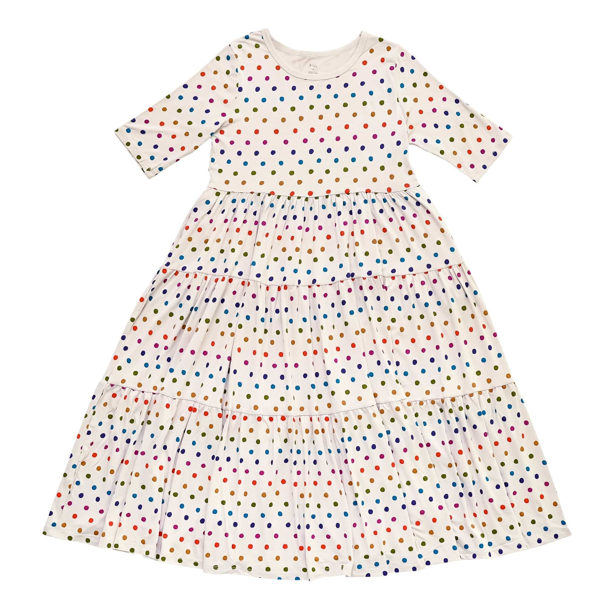 Women’s Tiered Dress in Fall Polka Dot